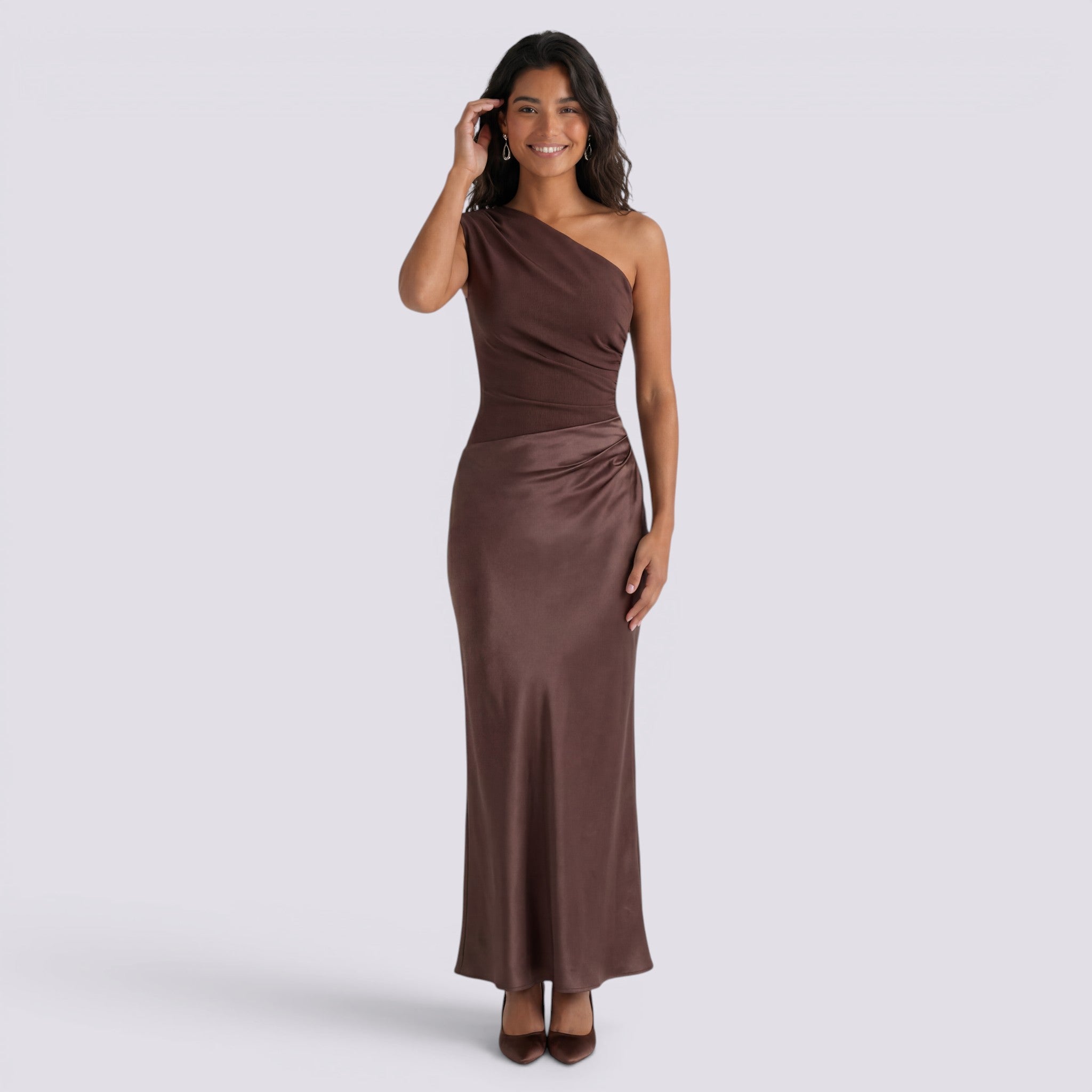 Vestido Largo Satinado Mujer Fiesta