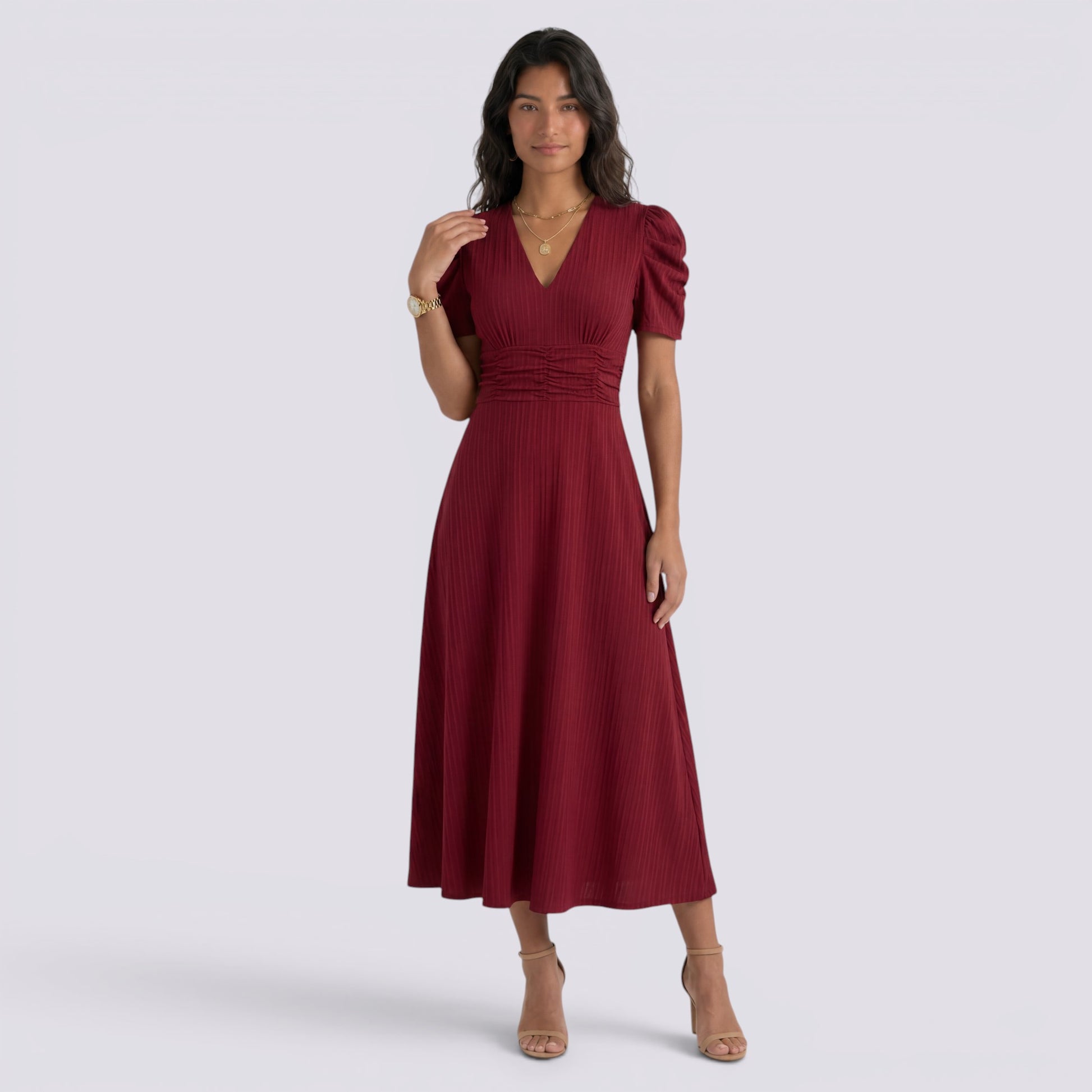 Vestido Midi Mujer Elegante