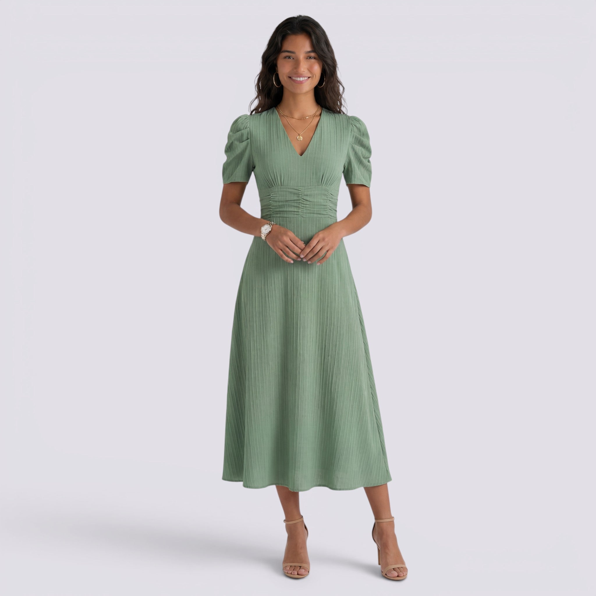 Vestido Midi Mujer Elegante