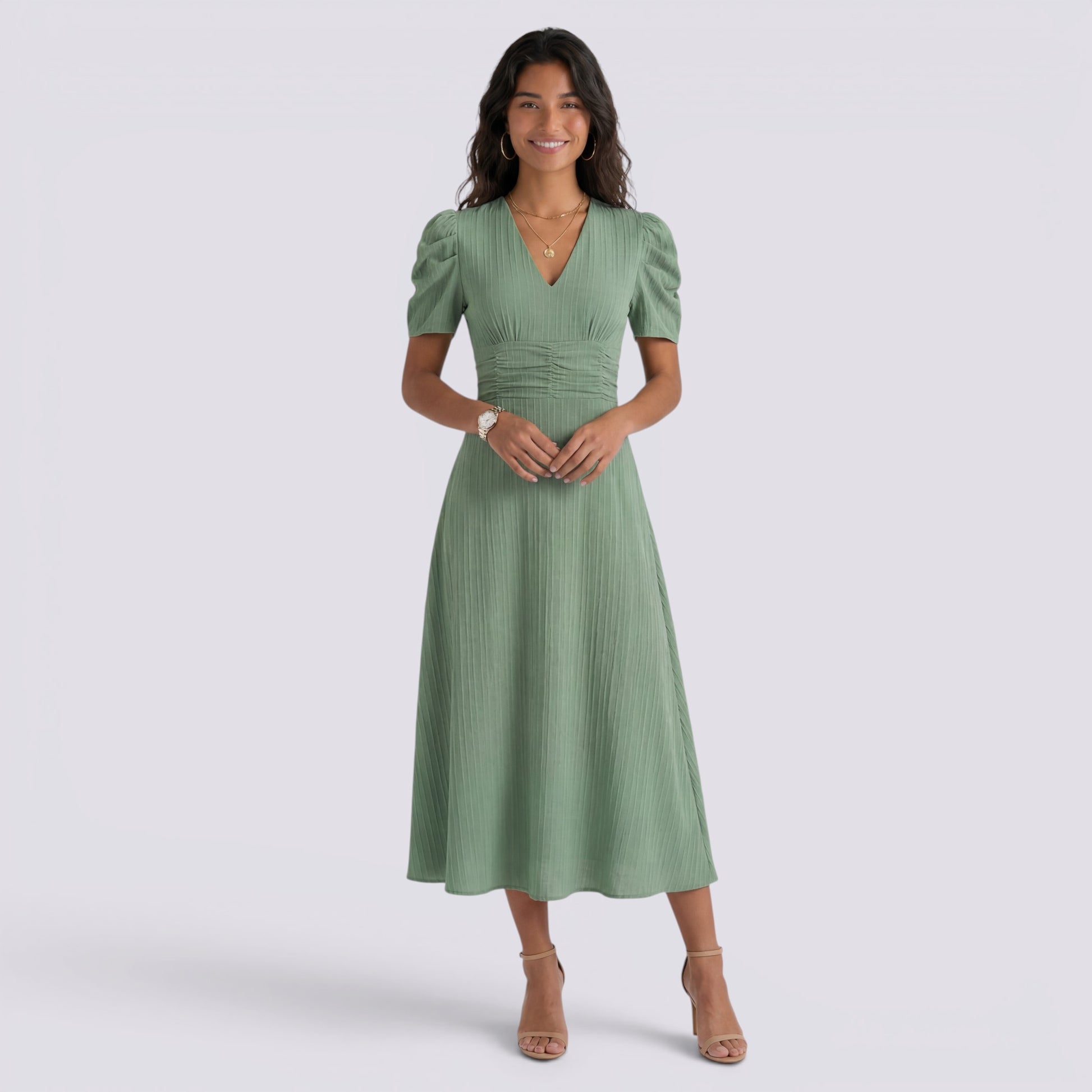 Vestido Midi Mujer Elegante