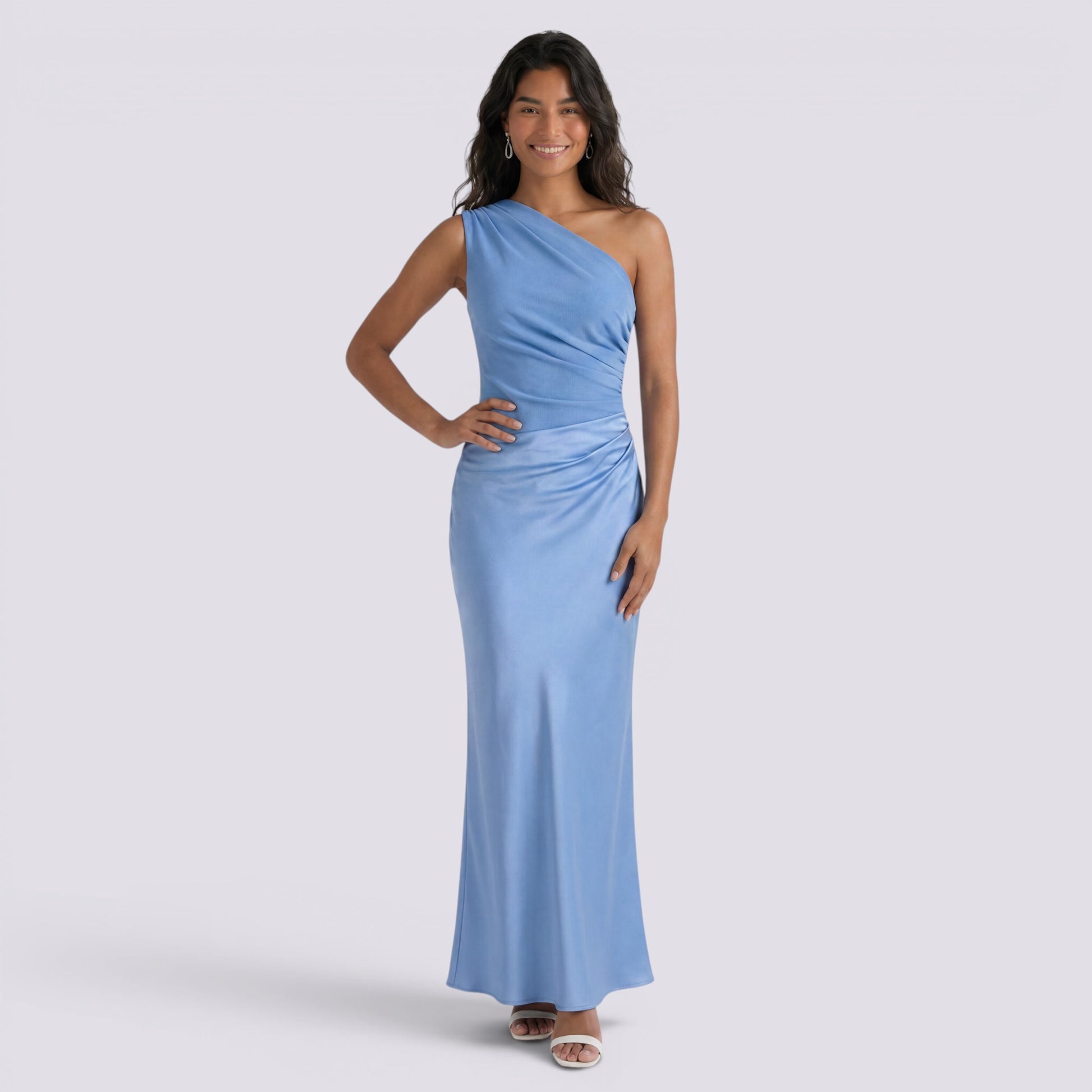 Vestido Largo Satinado Mujer Fiesta