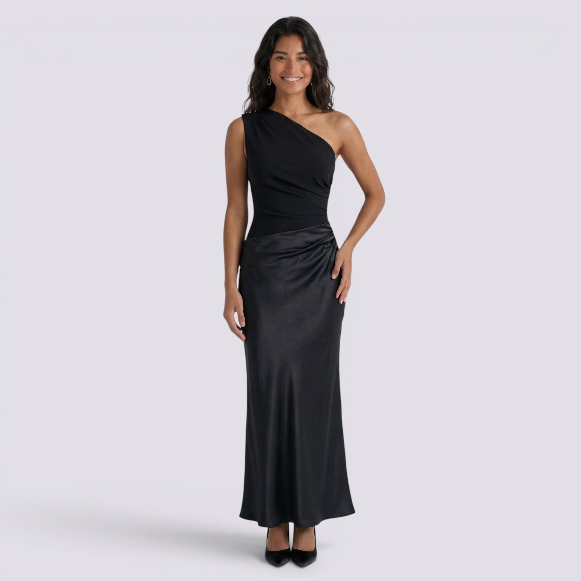 Vestido Largo Satinado Mujer Fiesta