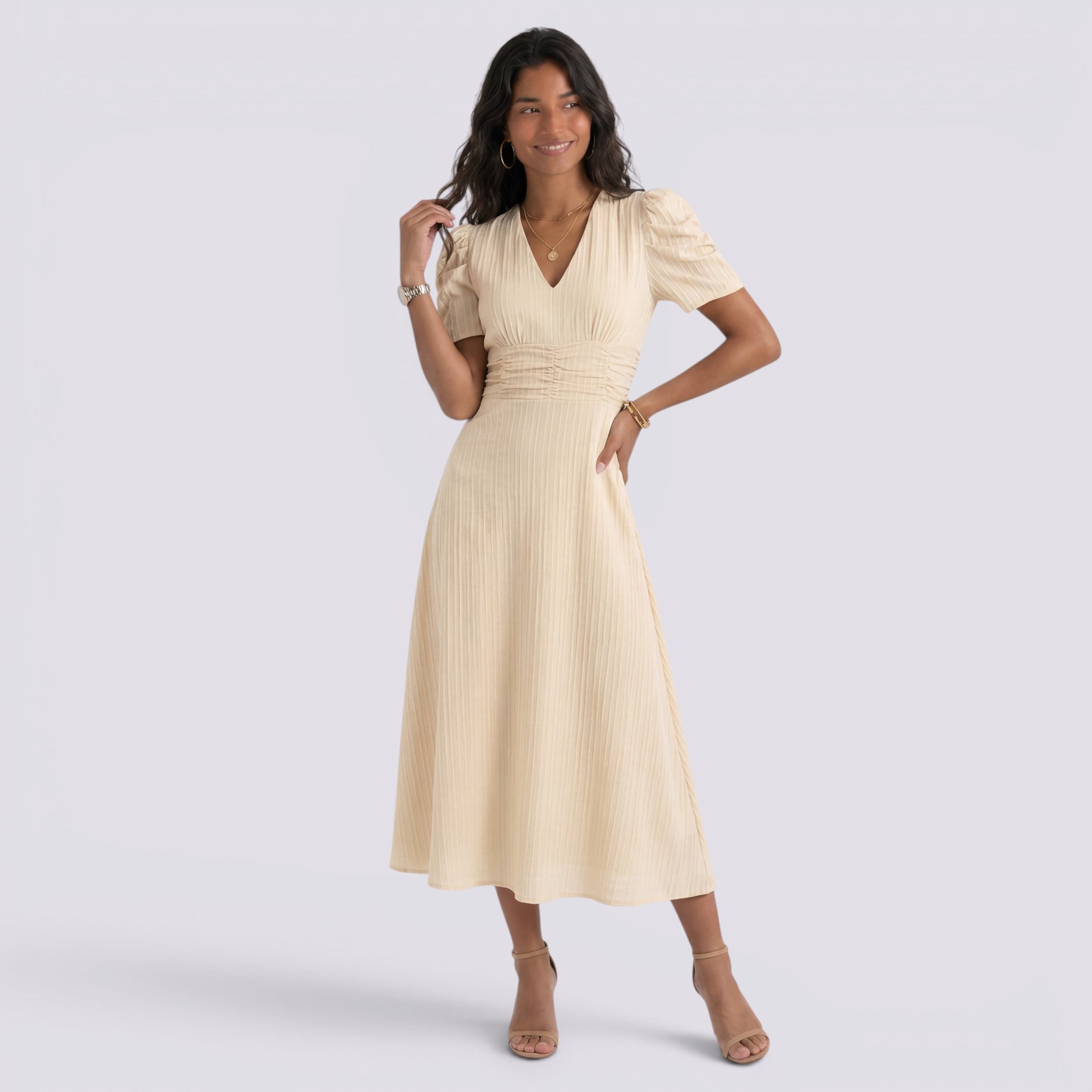 Vestido Midi Mujer Elegante