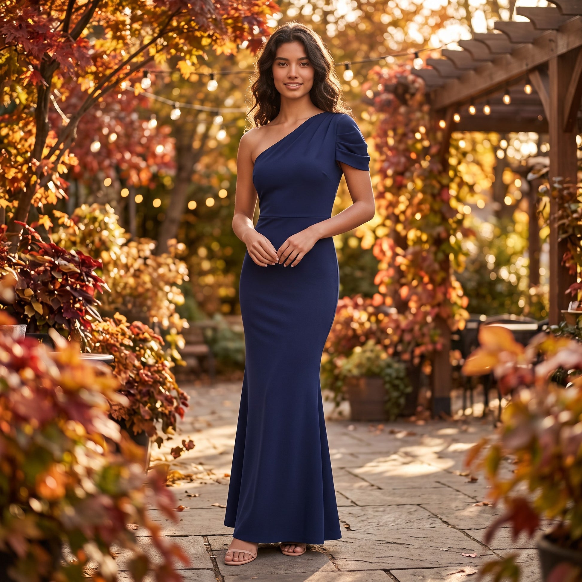 Vestido Largo Mujer Escote Asimetrico - Lifestyle
