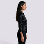 Camisa Satinada Mujer Cuello V Cruzada - Negro Side