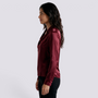 Blusa Mujer Cuello Solapa Manga Larga - Rojo Side