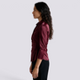 Camisa Satinada Mujer Cuello V Cruzada - Rojo Side