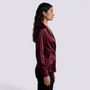 Camisa Satinada Mujer Escote Cruzado Elegante - Rojo Side