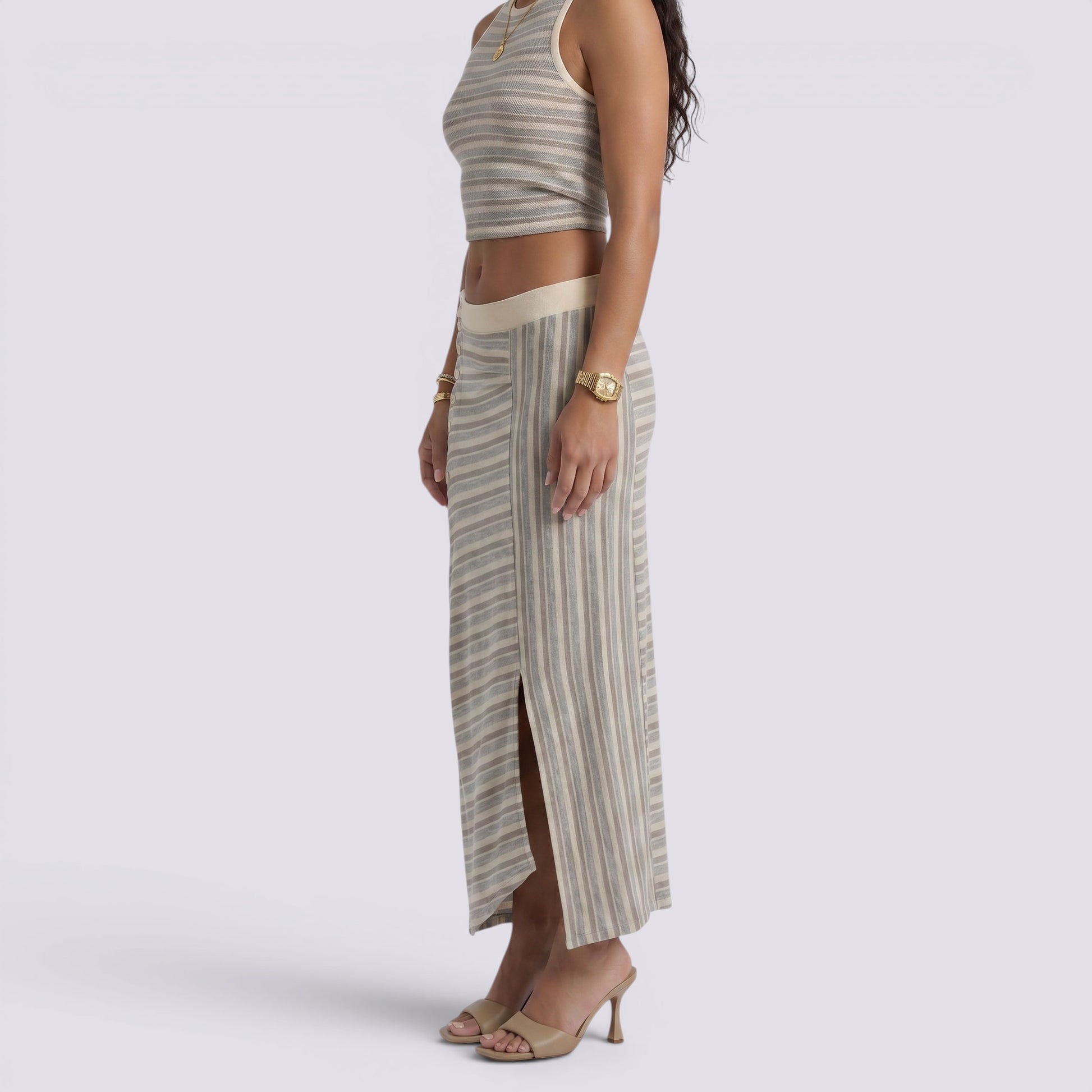 Falda Mujer Rayas Verano Elegante