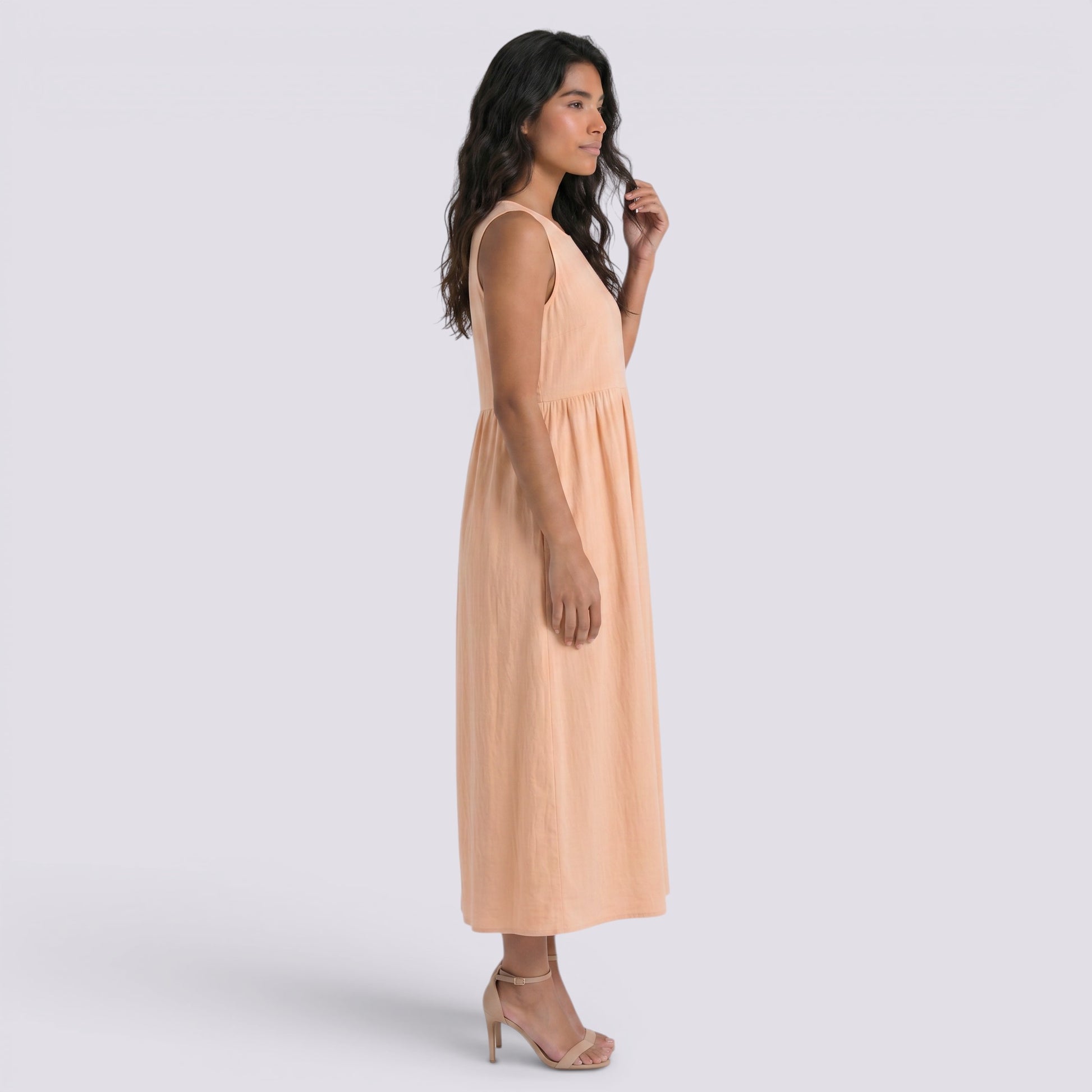 Vestido Midi Mujer Casual con Bolsillos