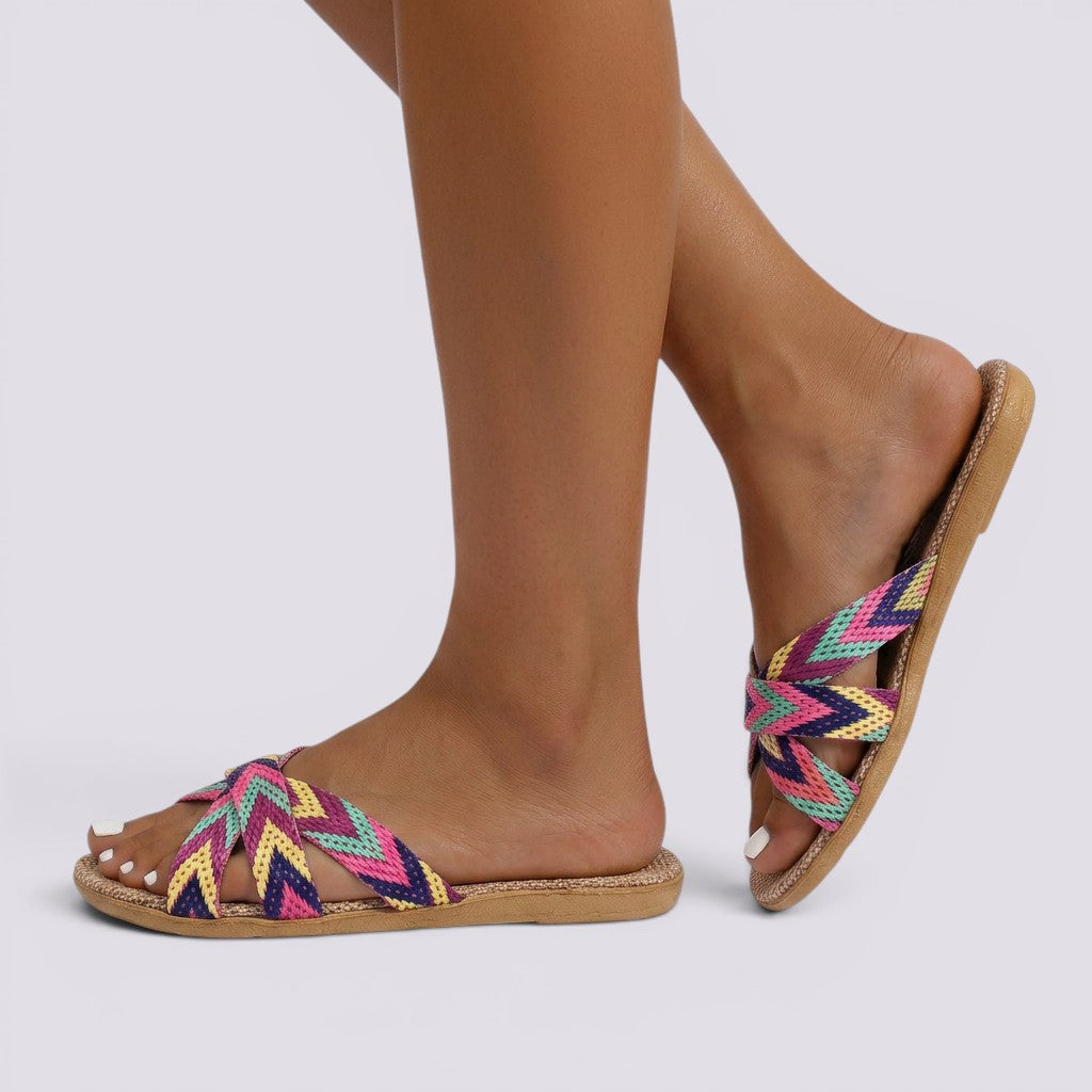 Zapatillas de Casa Mujer Lino Antideslizantes