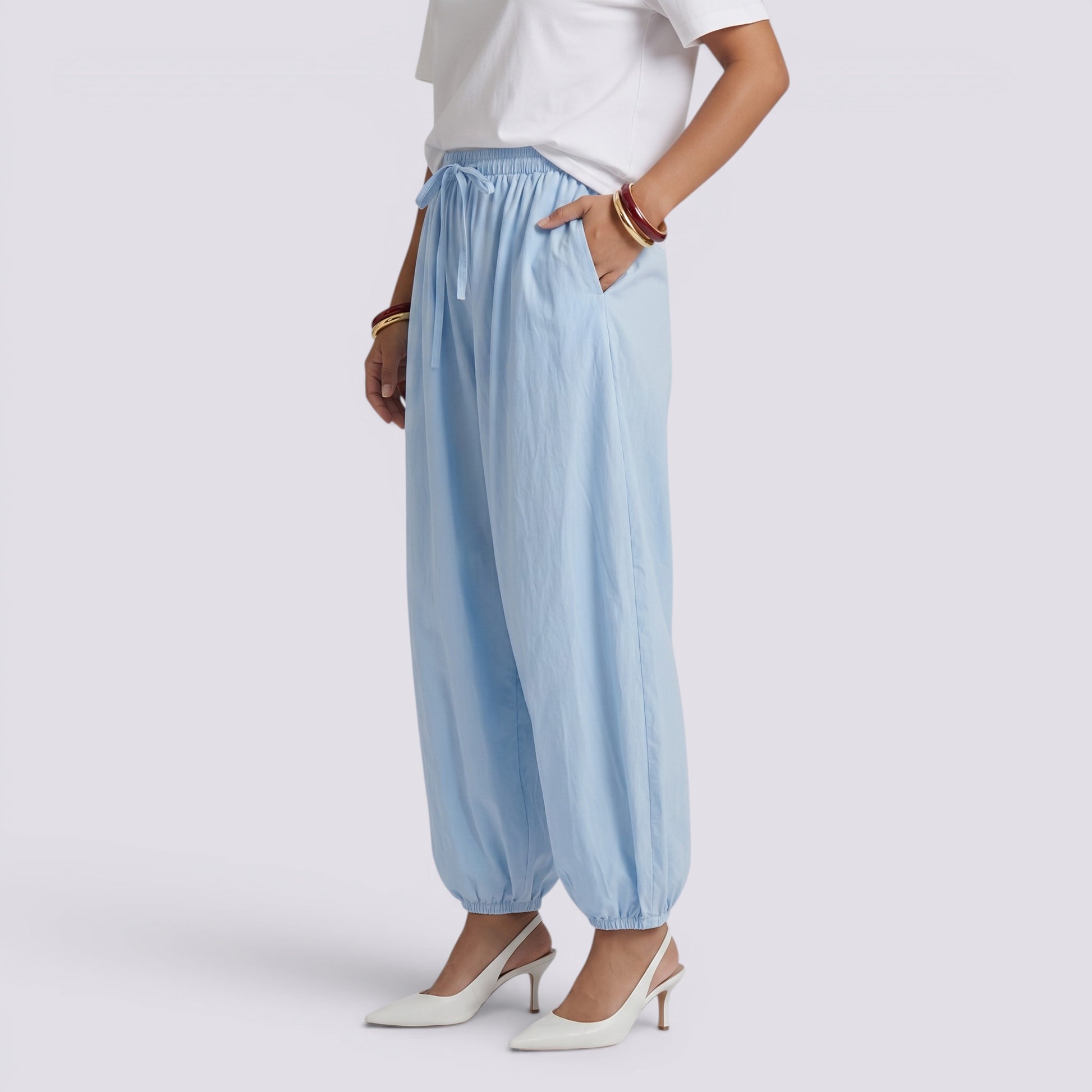 Pantalón Ancho Mujer Algodón Casual