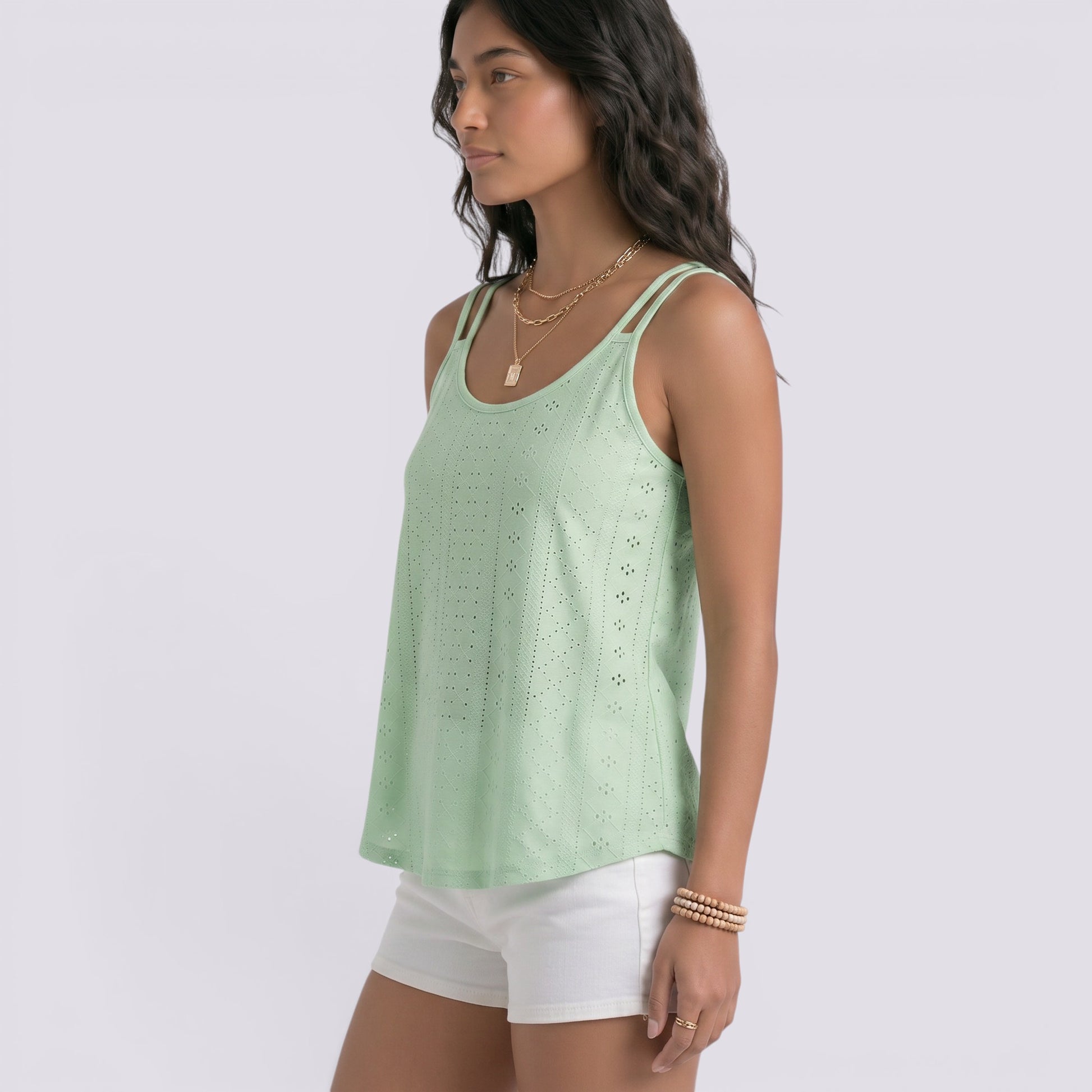 Camiseta Sin Mangas Mujer Verano Calada