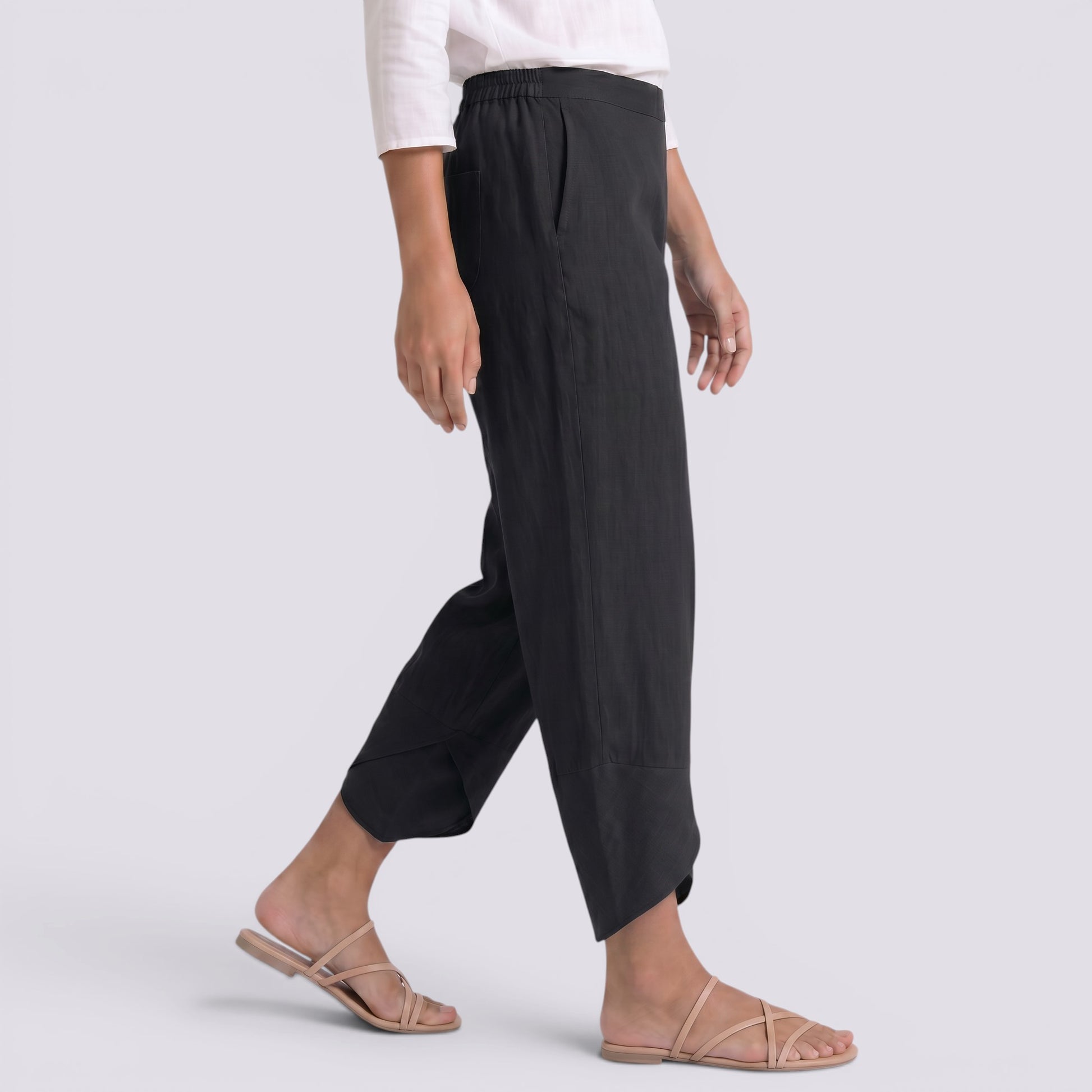 Pantalón Lino Mujer Pierna Ancha
