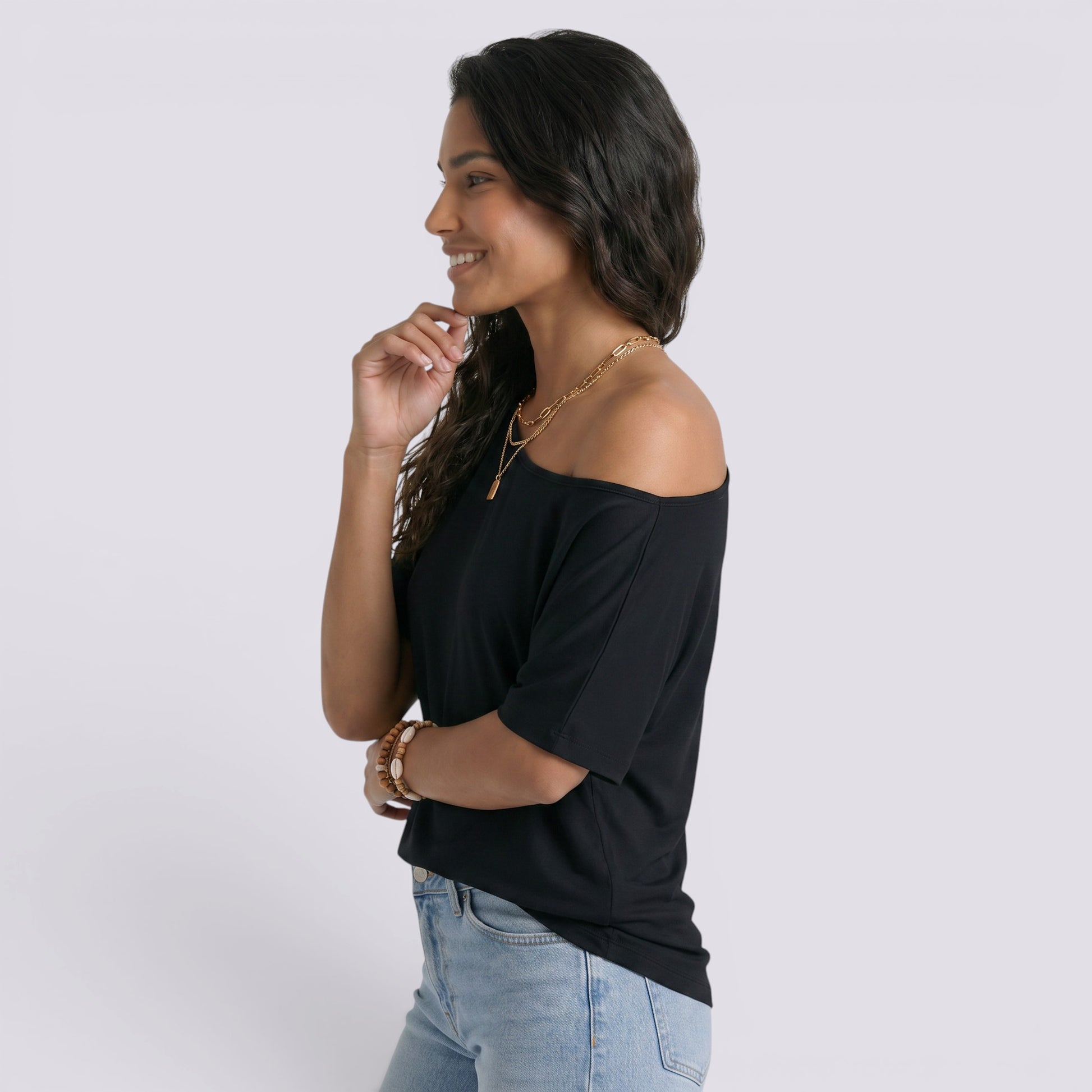 Camiseta Hombros Descubiertos Mujer