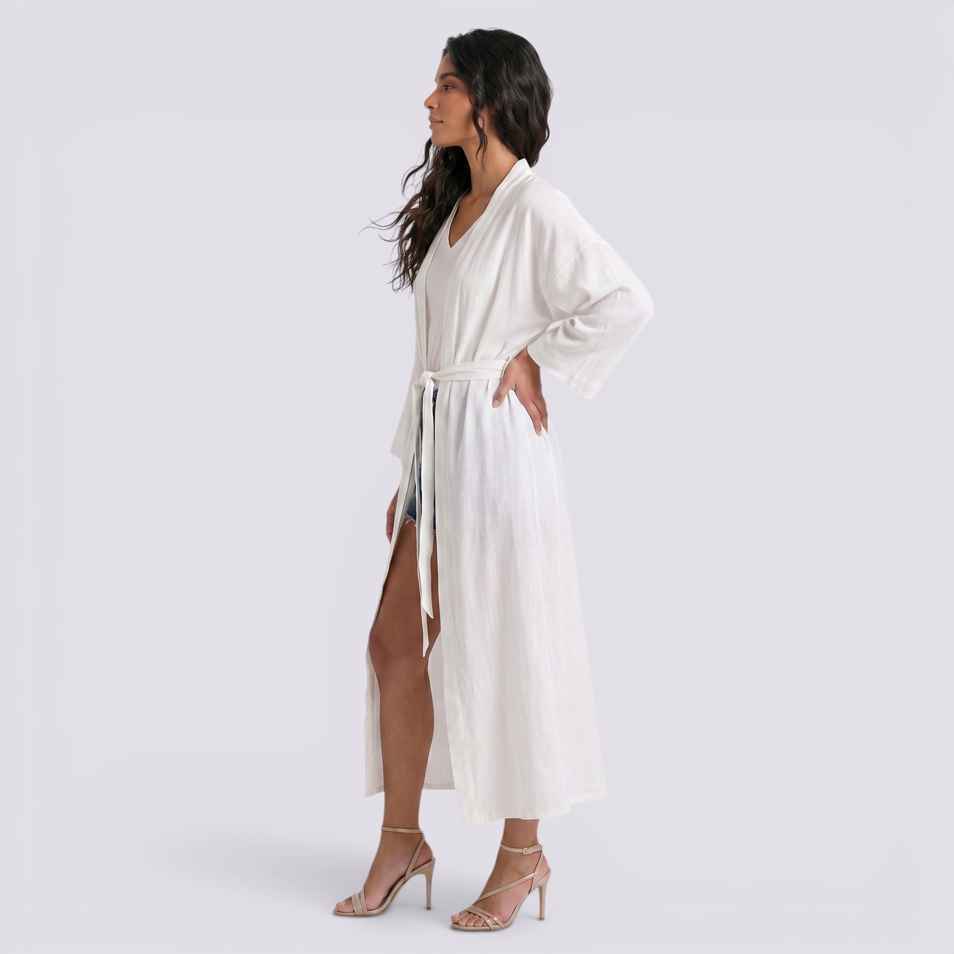 Kimono Playero Mujer con Cinturón
