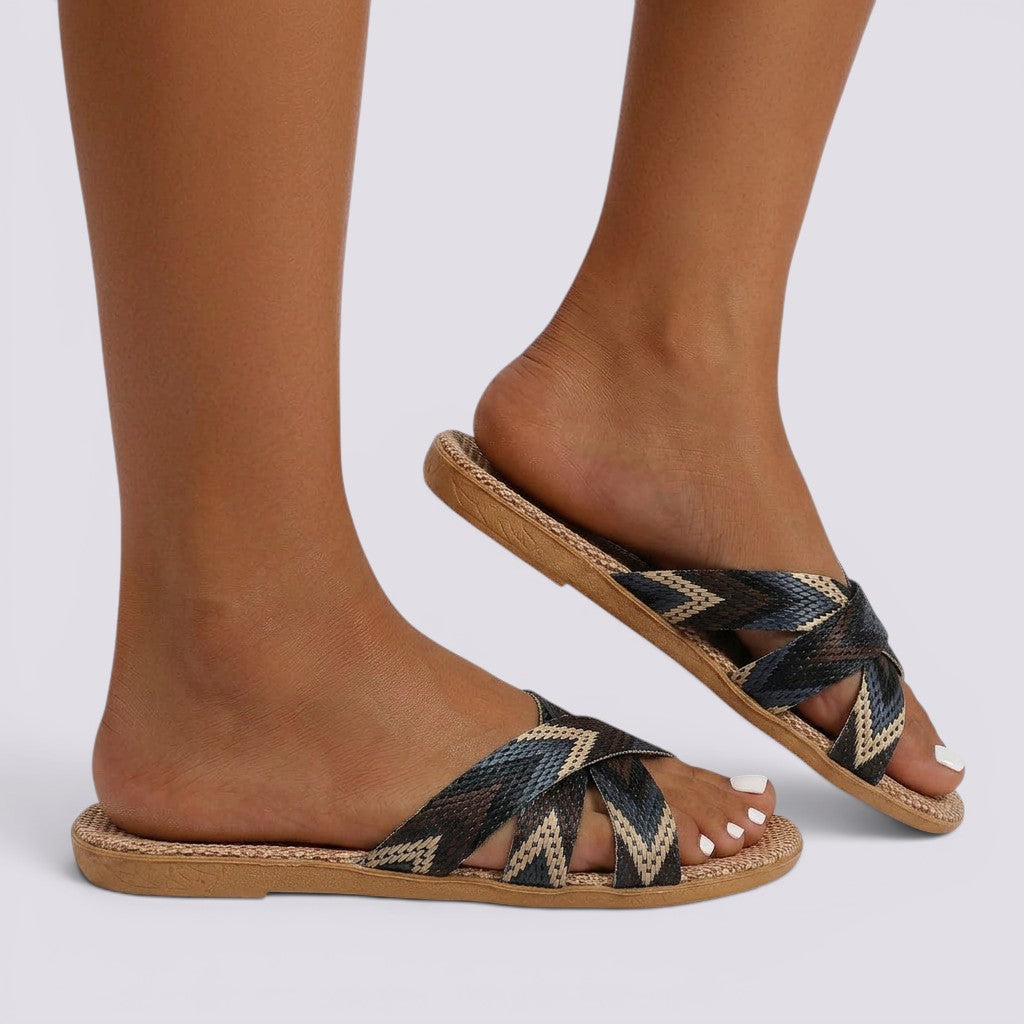 Zapatillas de Casa Mujer Lino Antideslizantes