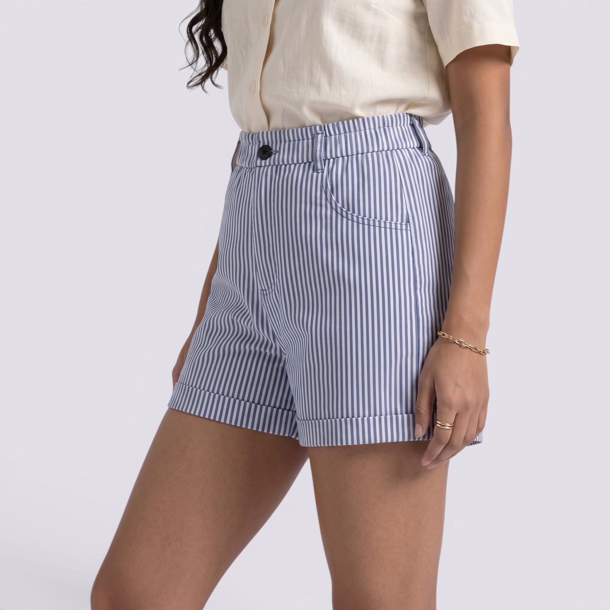 Pantalones Mujer Cortos a Rayas