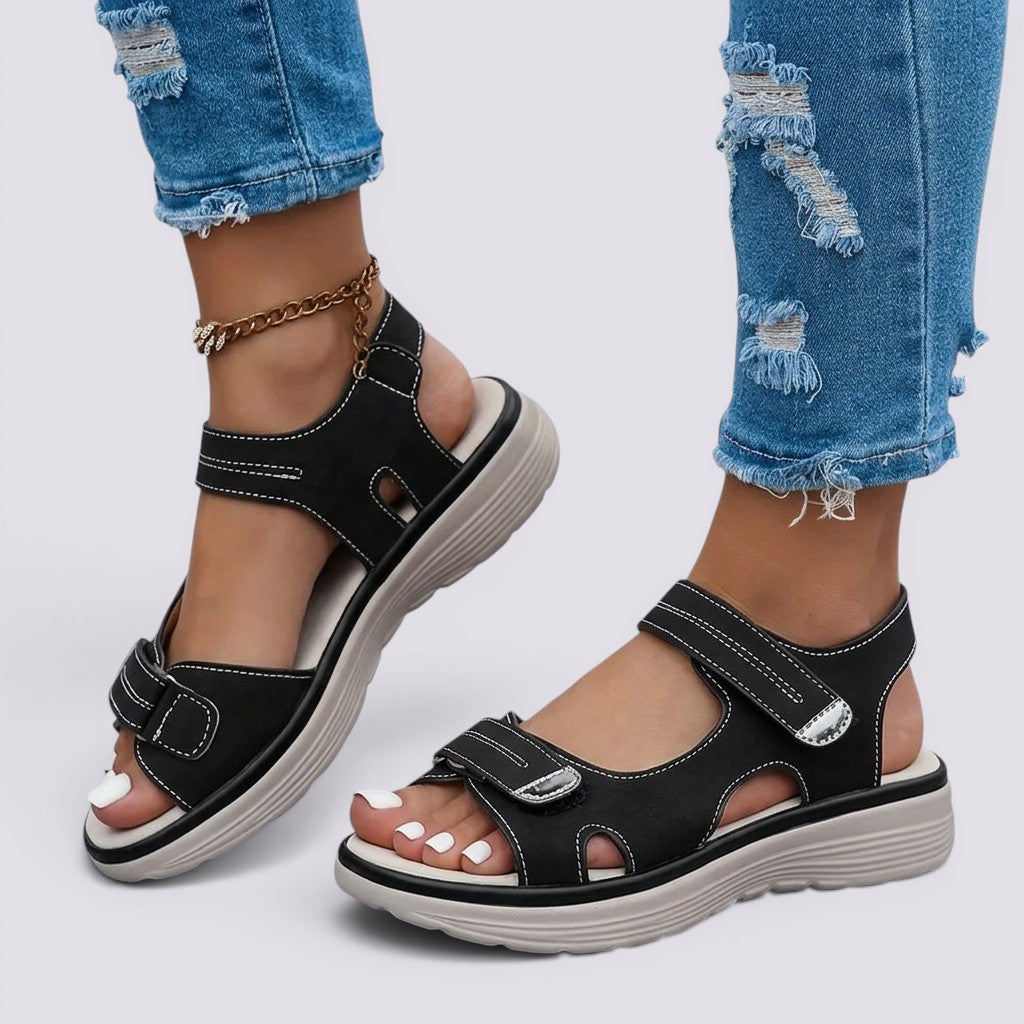Sandalias Plataforma Mujer con Velcro