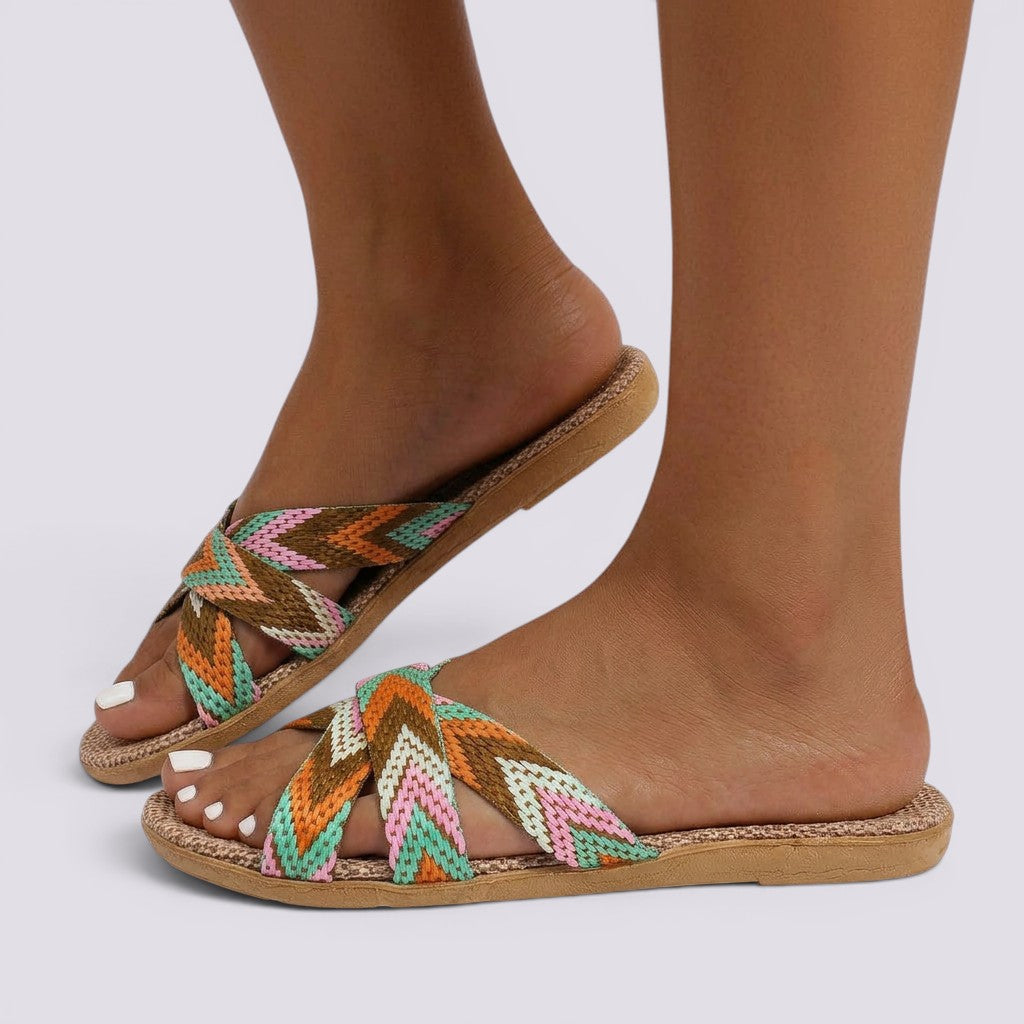 Zapatillas de Casa Mujer Lino Antideslizantes