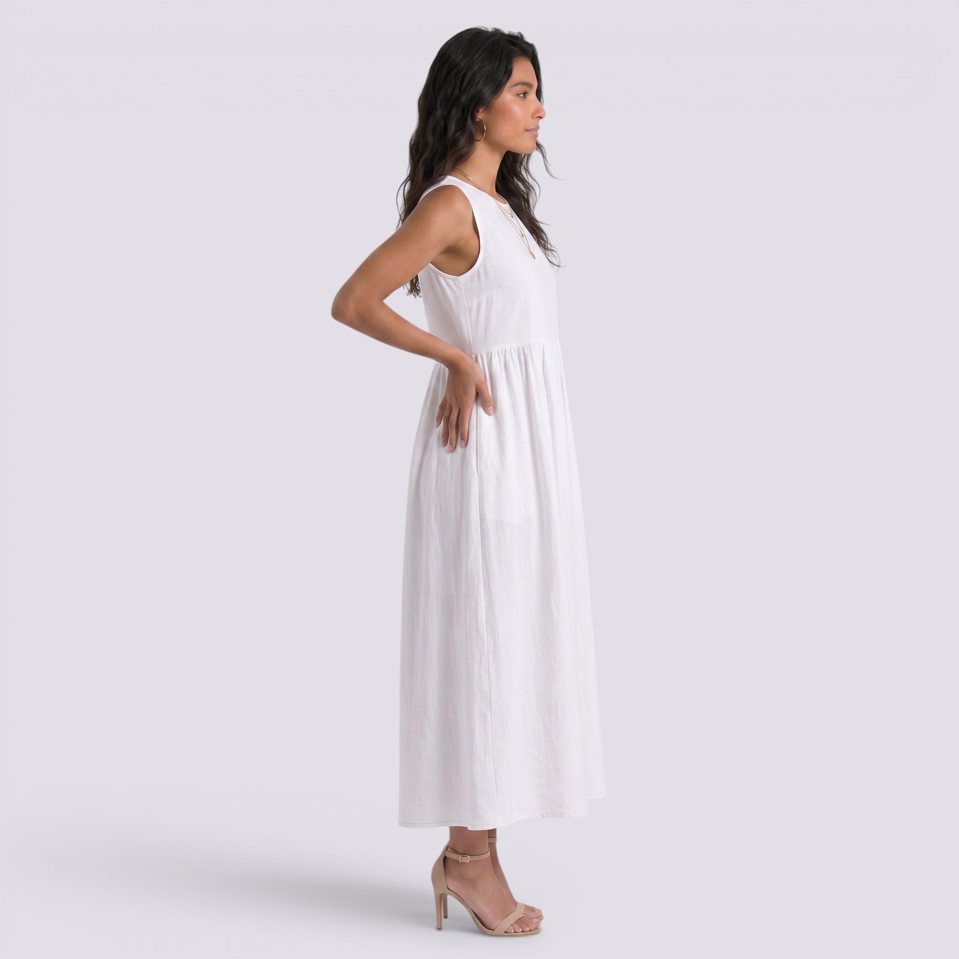 Vestido Midi Mujer Casual con Bolsillos