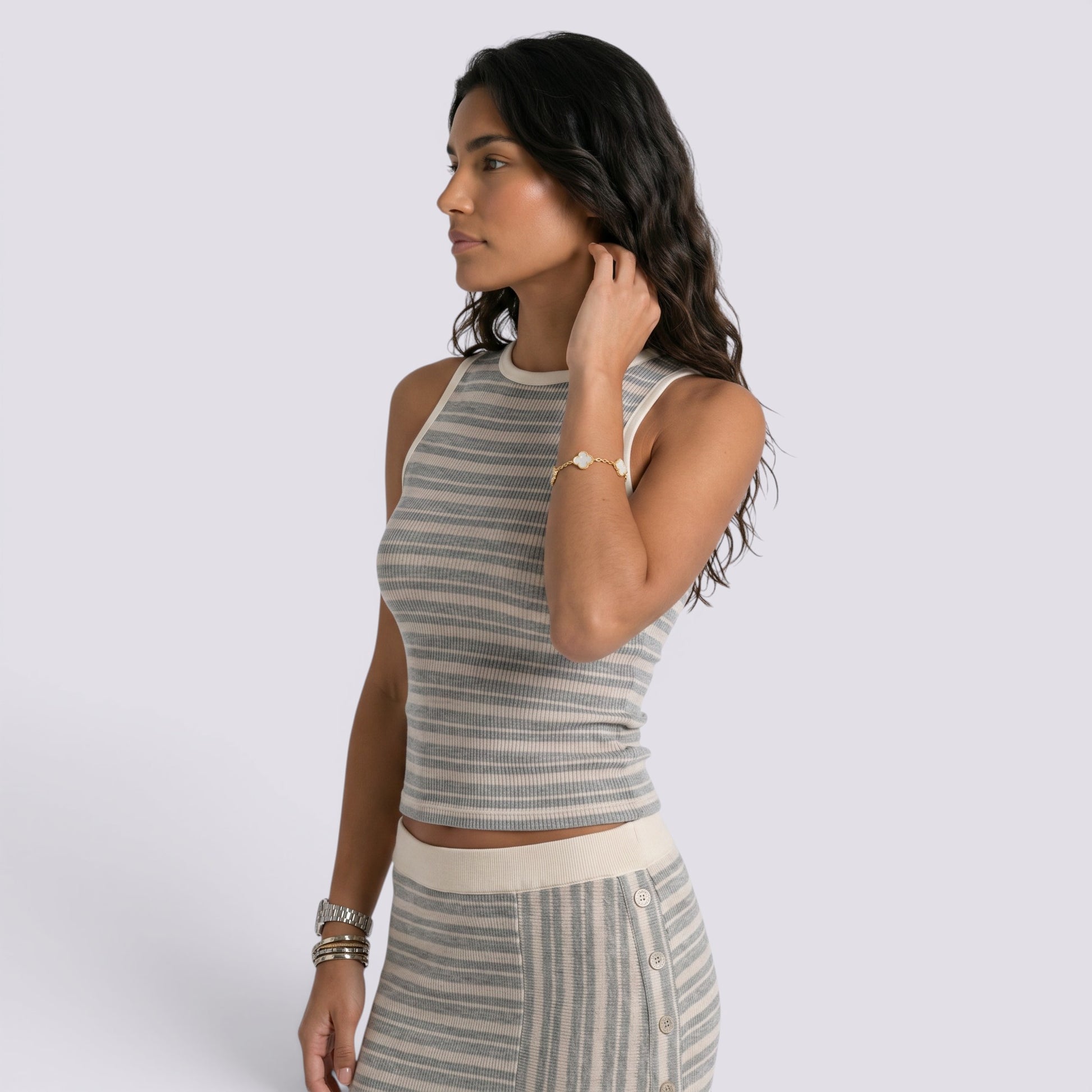 Top Corto Mujer Rayas Verano Elegante