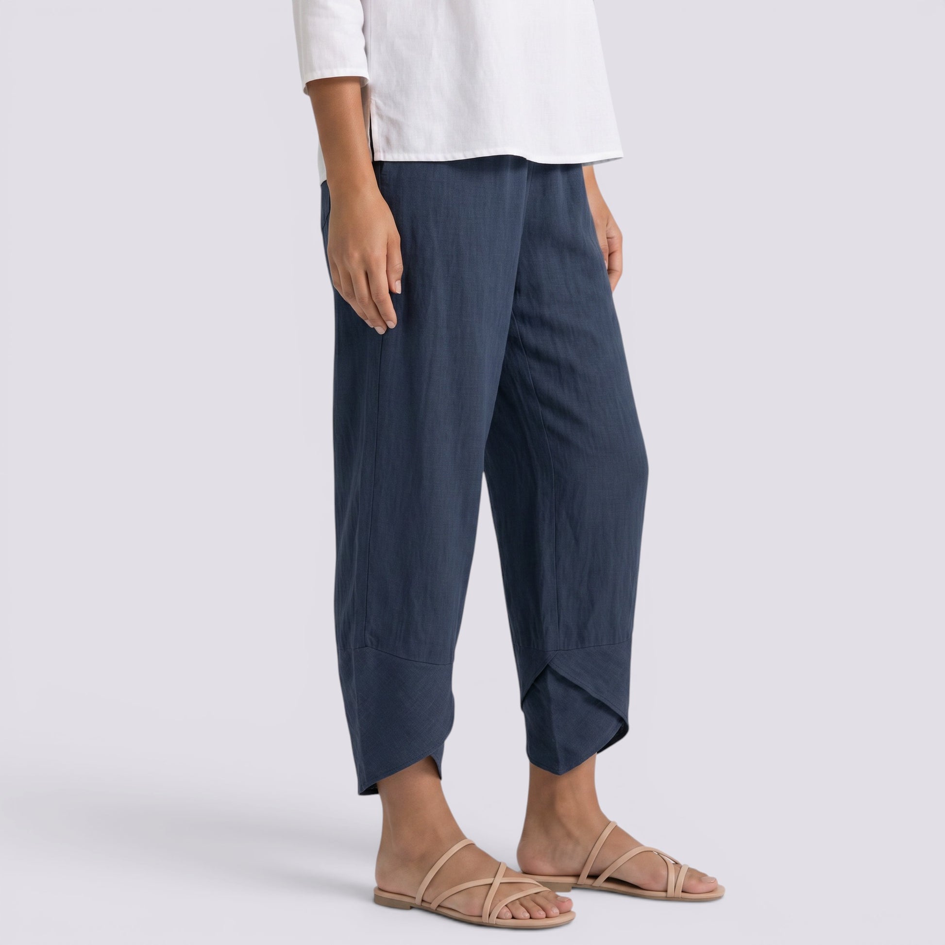 Pantalón Lino Mujer Pierna Ancha