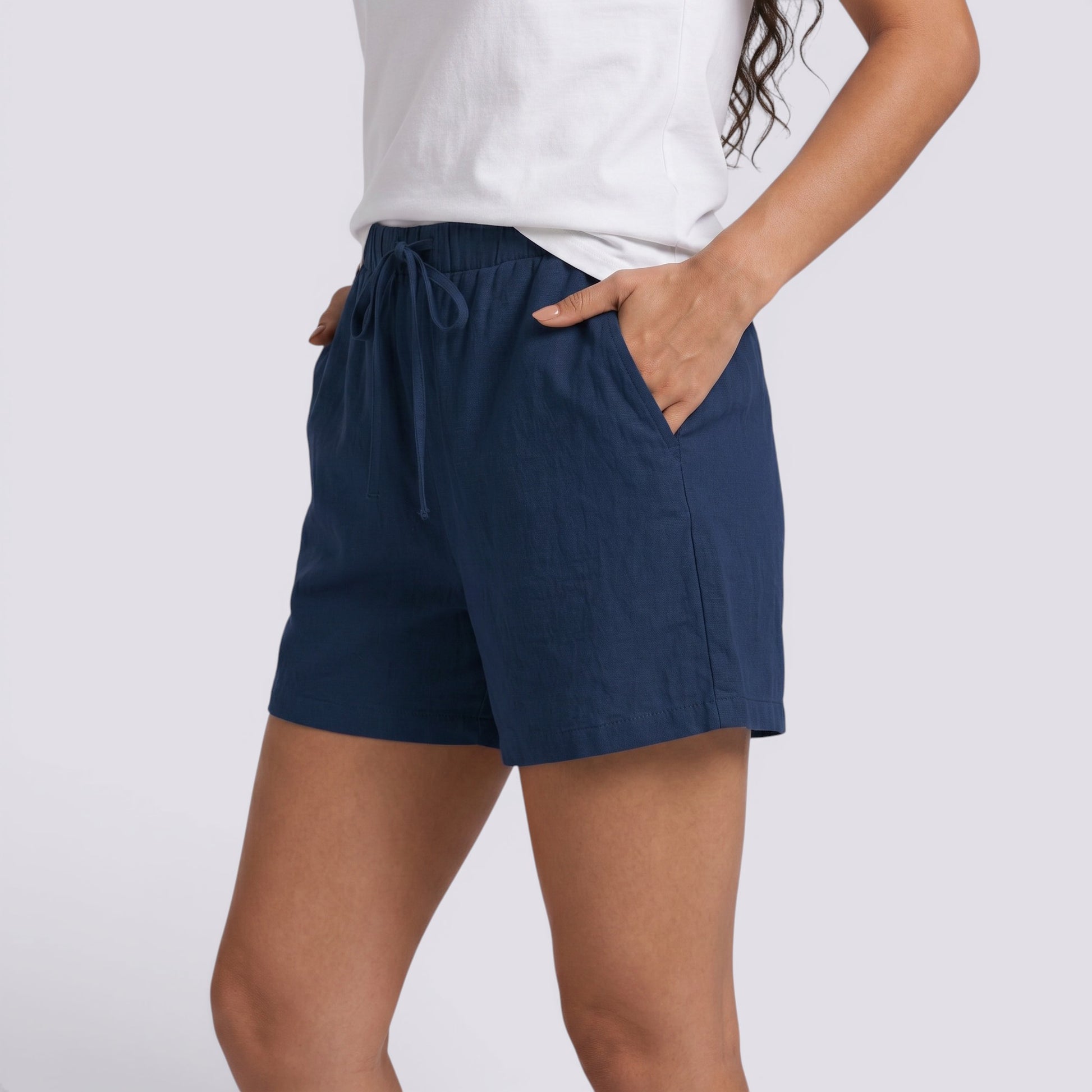 Pantalones Cortos Mujer Lino Verano