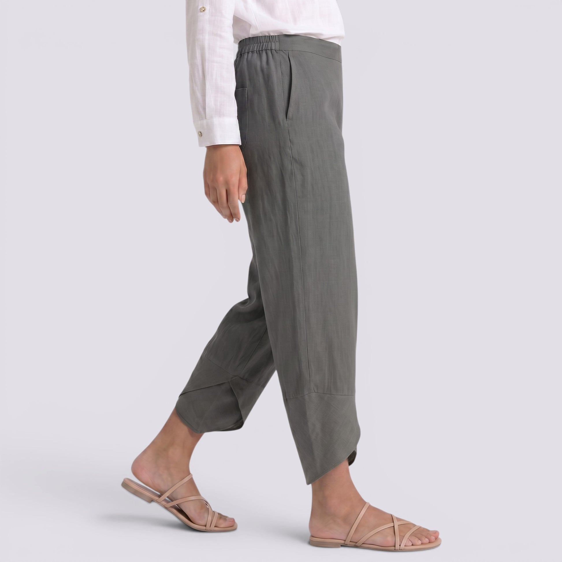 Pantalón Lino Mujer Pierna Ancha