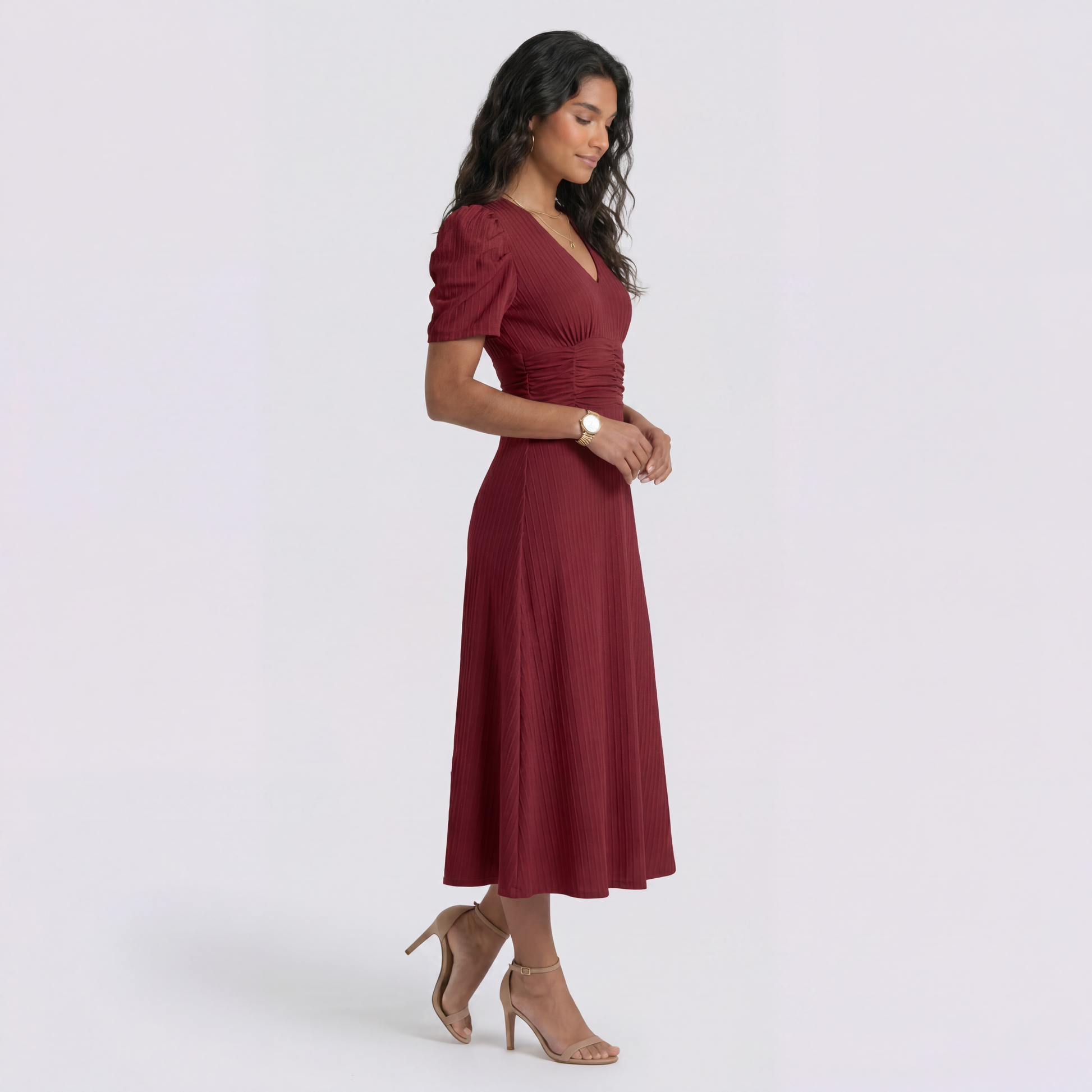 Vestido Midi Mujer Elegante