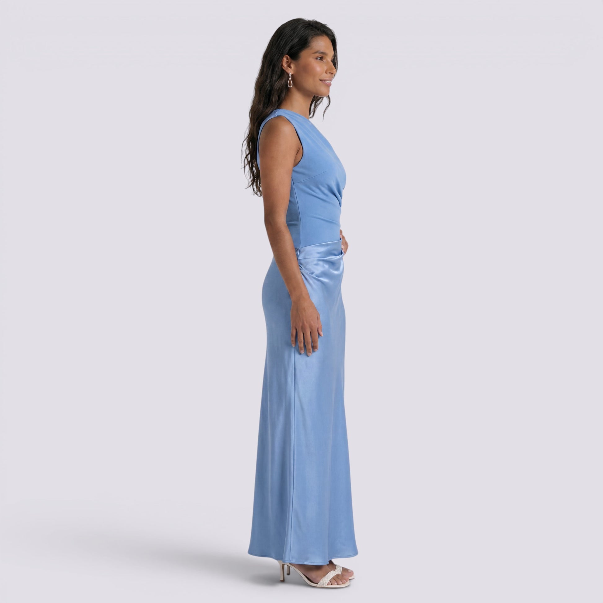 Vestido Largo Satinado Mujer Fiesta