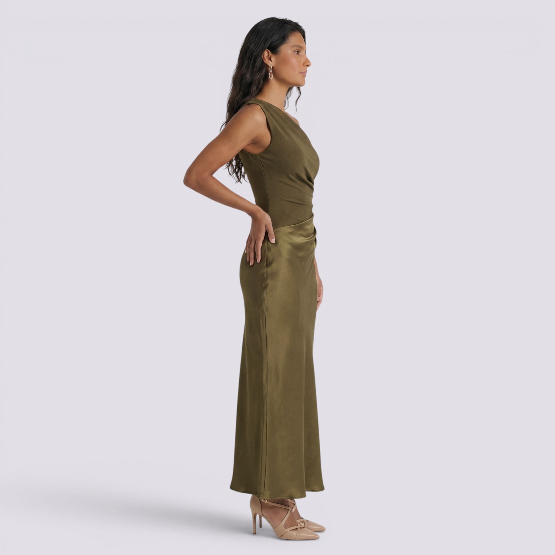 Vestido Largo Satinado Mujer Fiesta