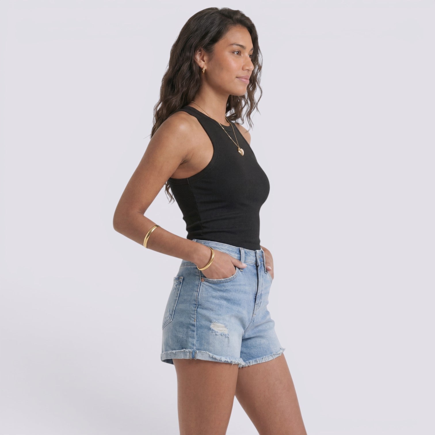Pantalones Vaqueros Mujer Azul Claro