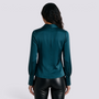 Blusa Mujer Cuello Solapa Manga Larga - Verde Back