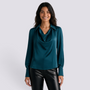Blusa Mujer Cuello Solapa Manga Larga - Verde Front