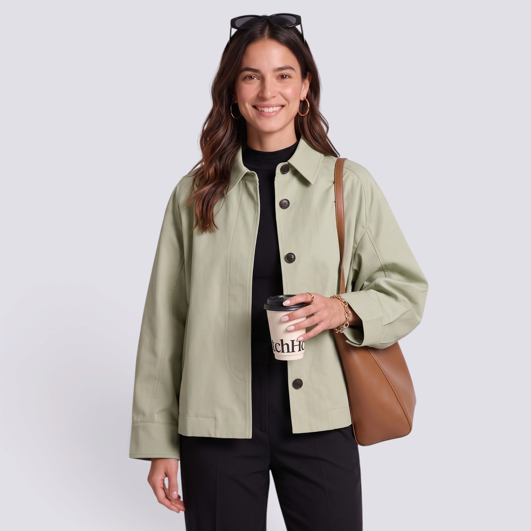 Gabardina Mujer Corte Holgado Midi