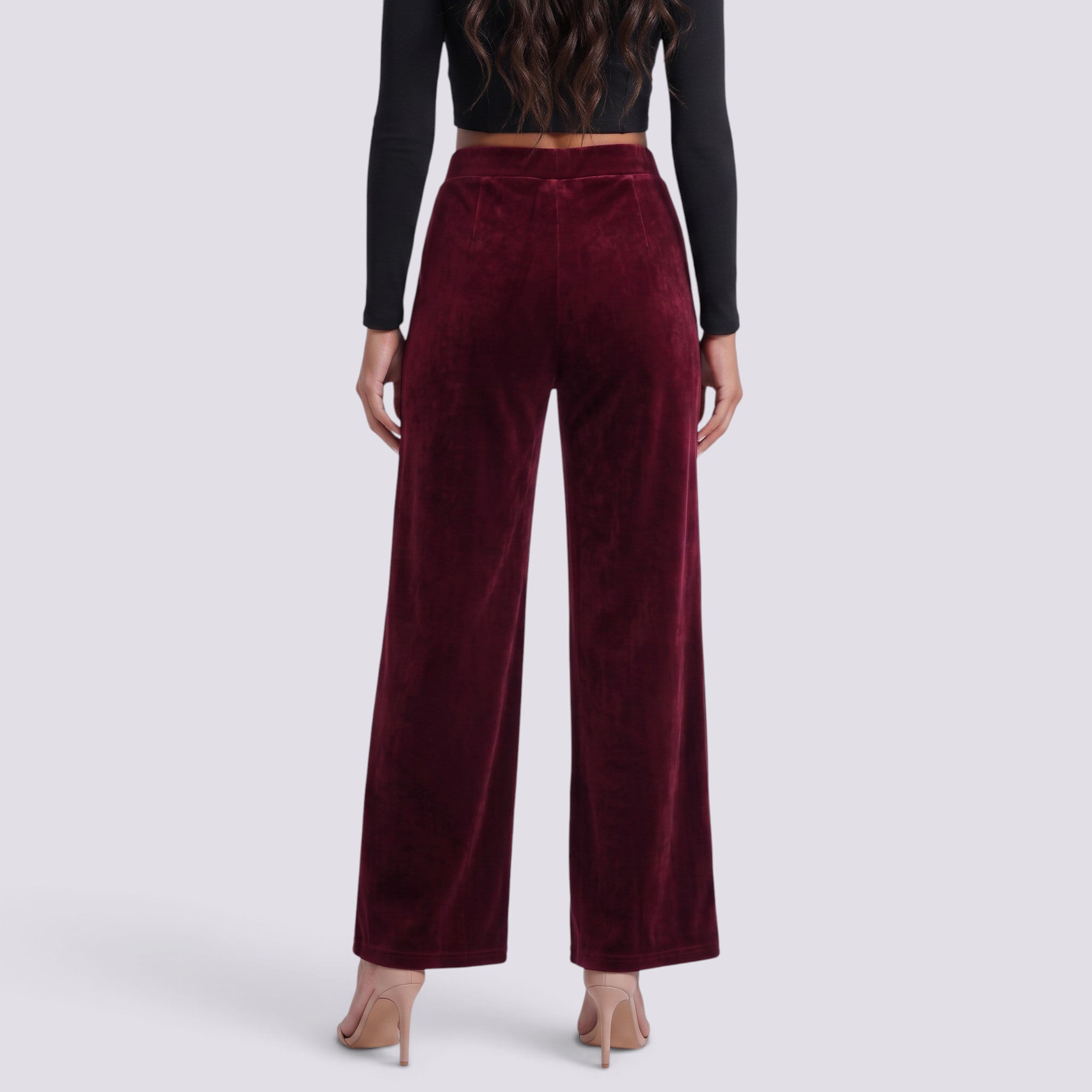 Pantalón Ancho Mujer Efecto Terciopelo