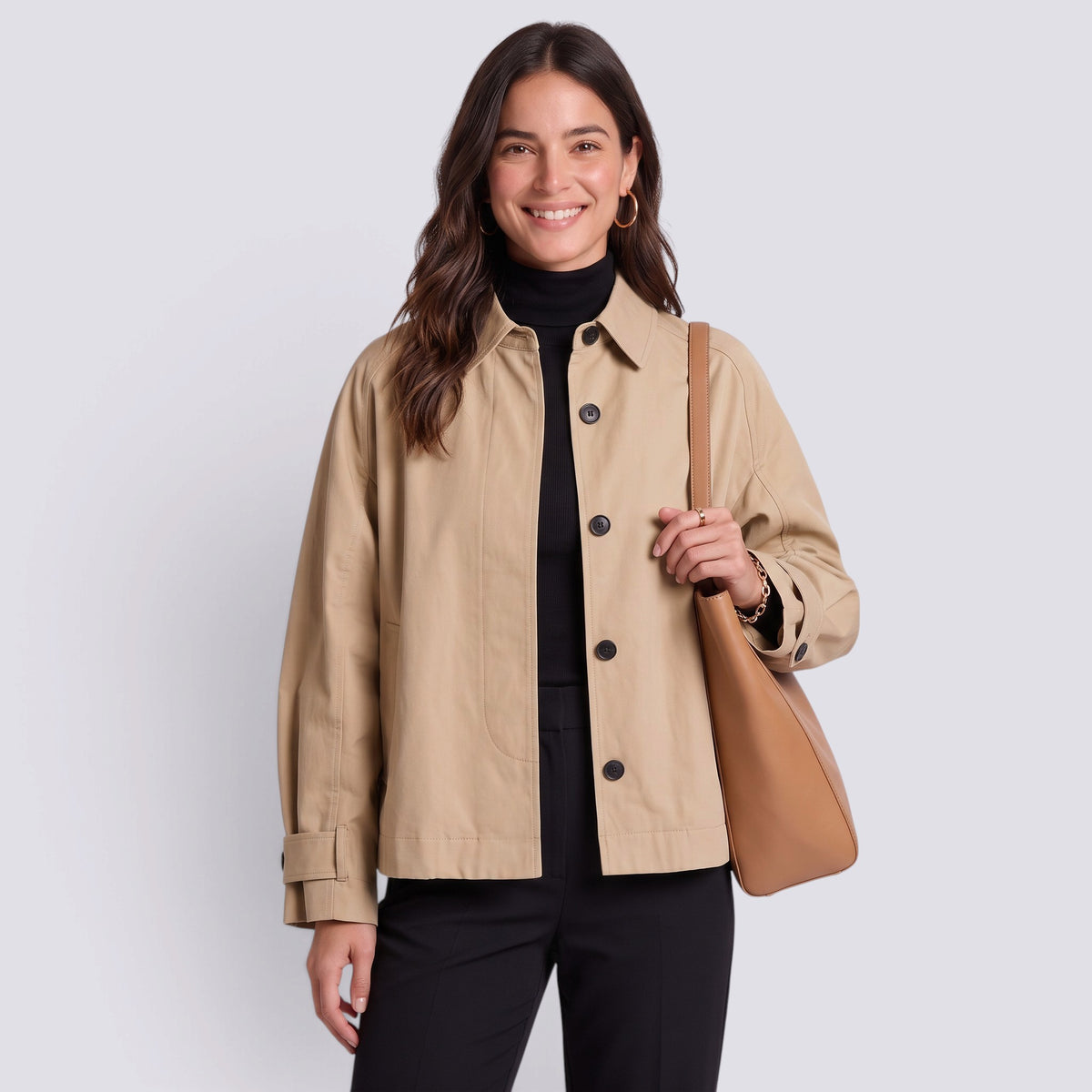 Gabardina Mujer Corte Holgado Midi