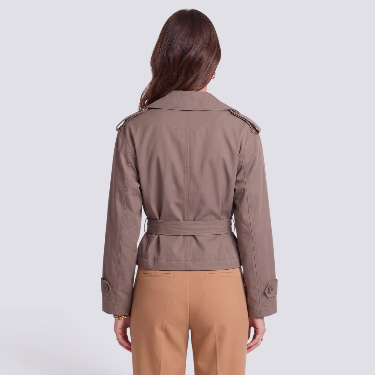 Gabardina Mujer Elegante con Cinturón