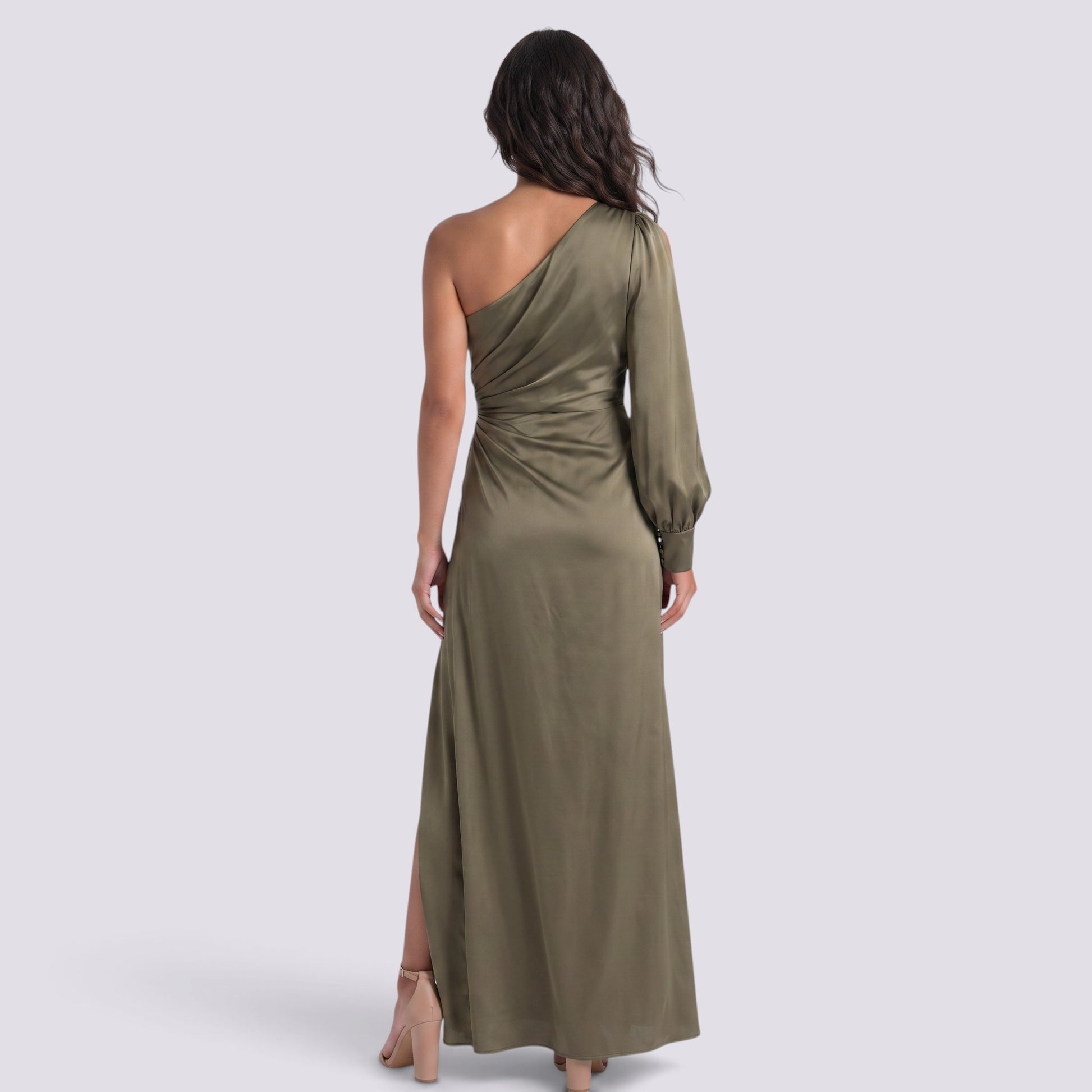 Vestido Mujer Ajustado Asimétrico con Nudo