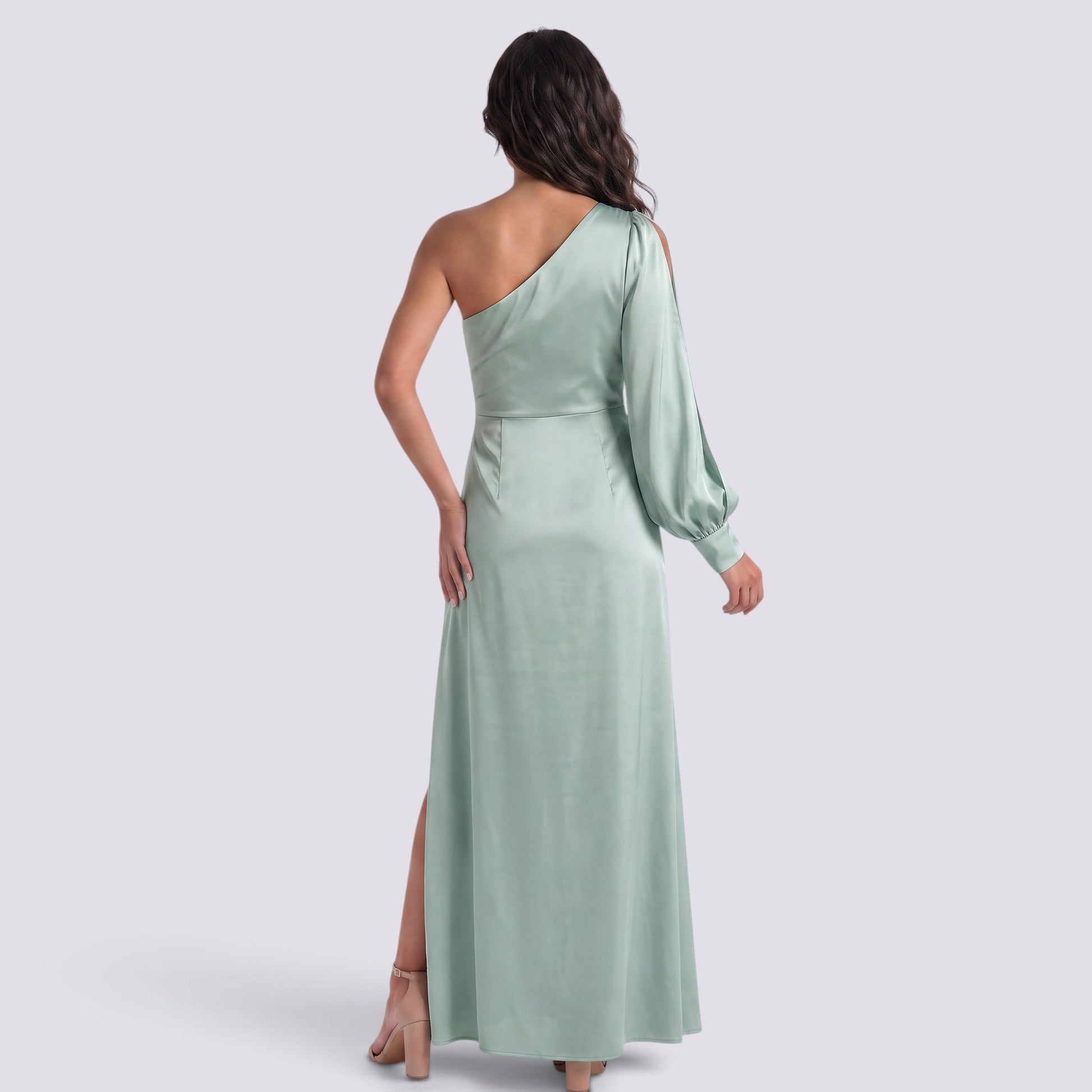 Vestido Mujer Ajustado Asimétrico con Nudo