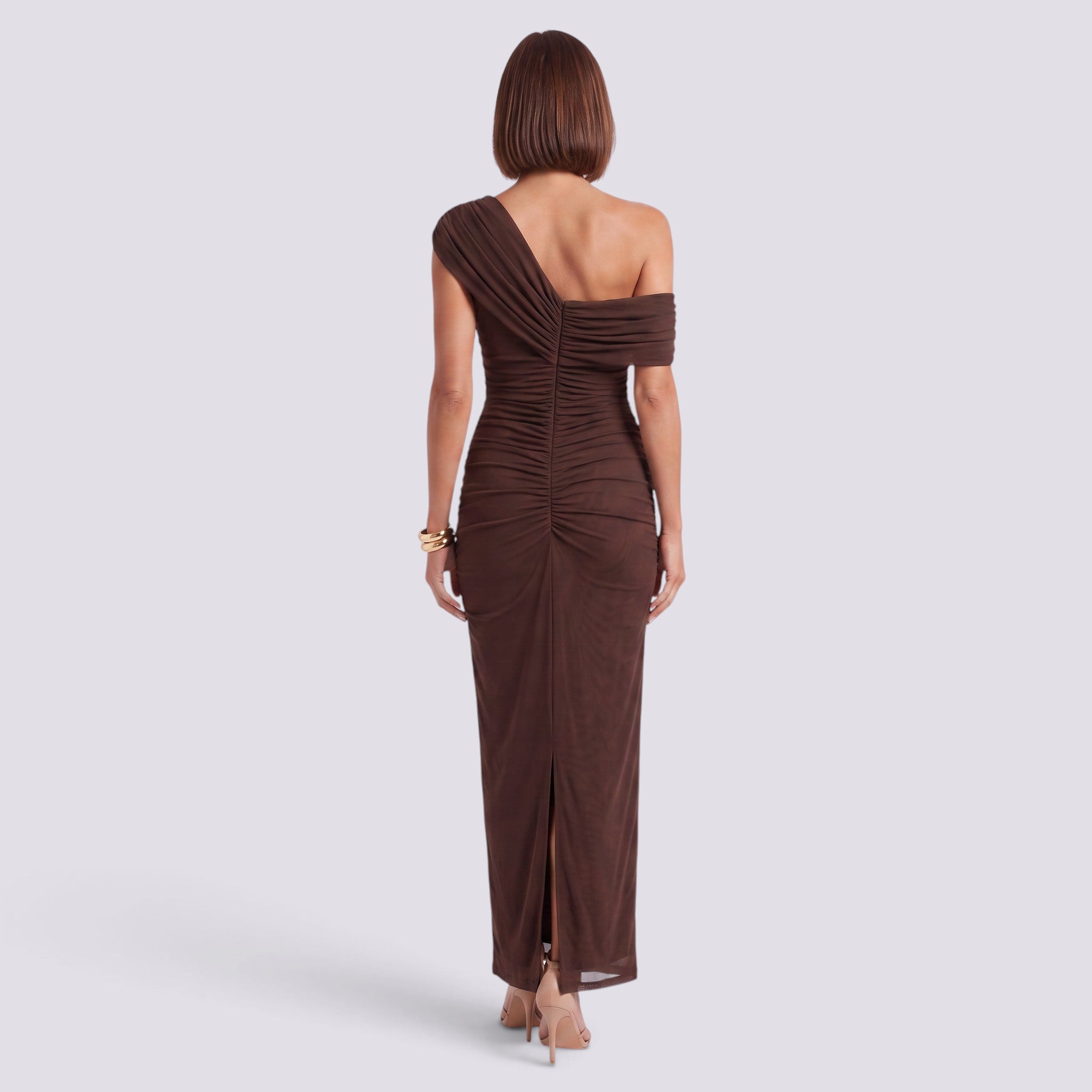 Vestido Largo Mujer Elegante Asimétrico