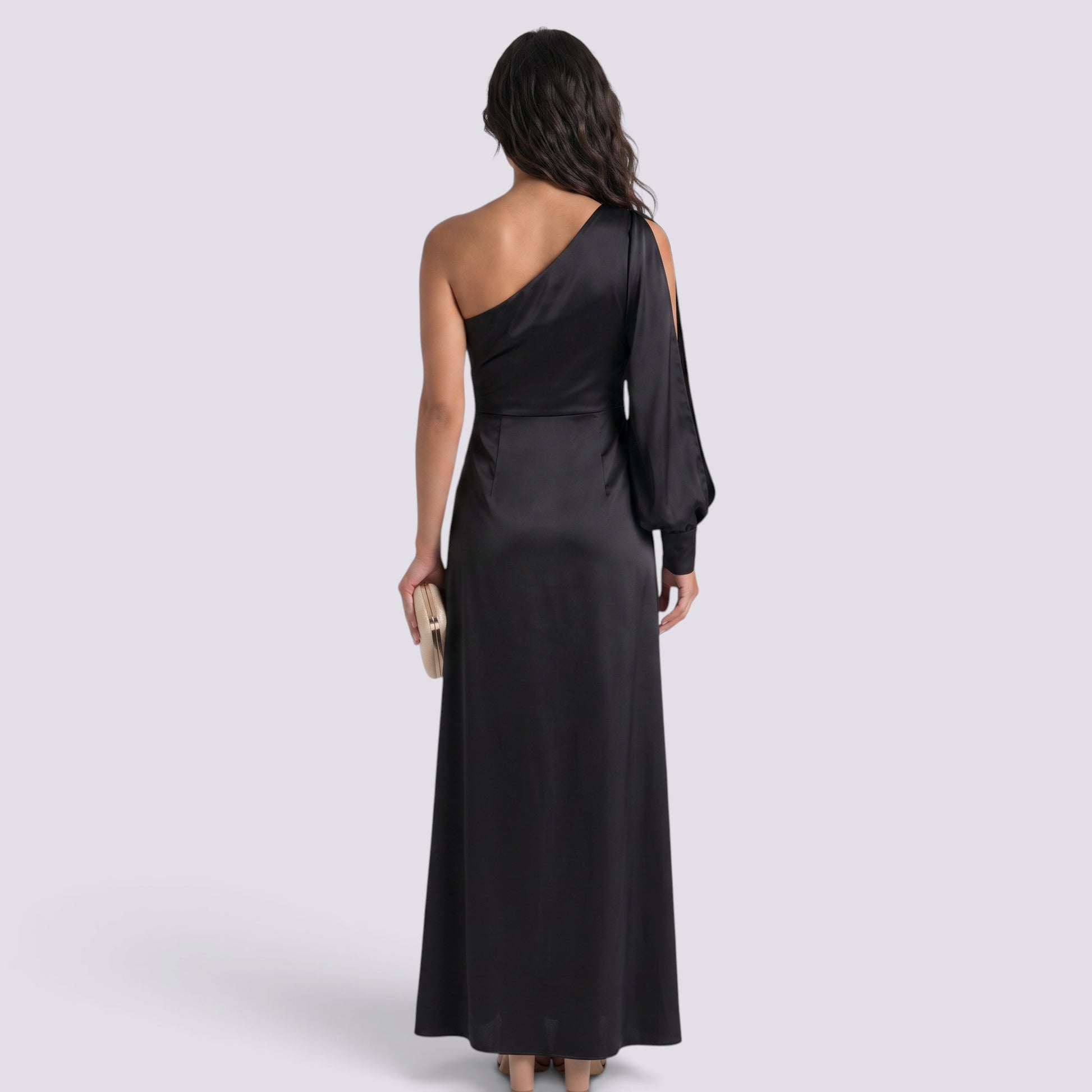 Vestido Mujer Ajustado Asimétrico con Nudo