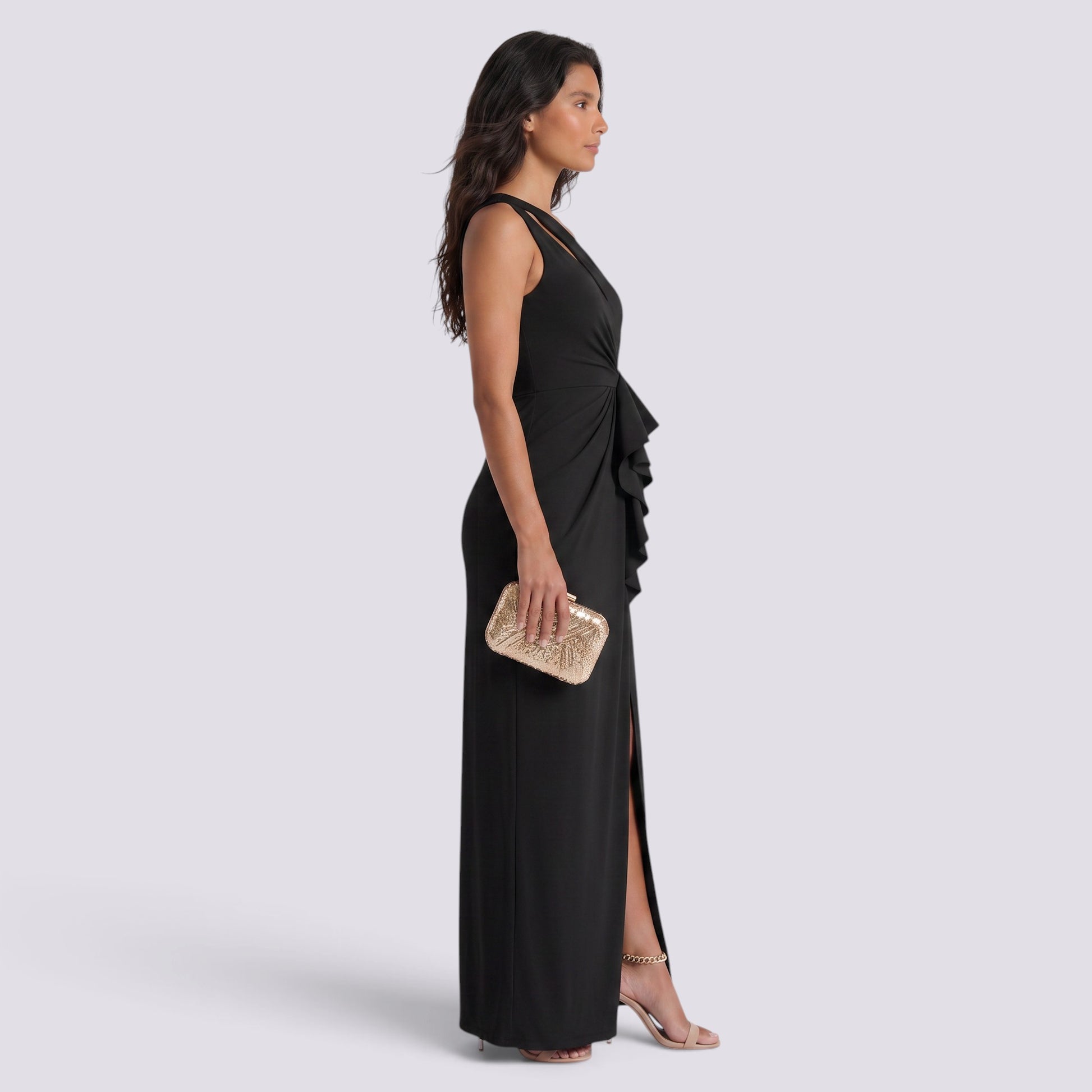 Vestido Mujer Hombro Caído Elegante