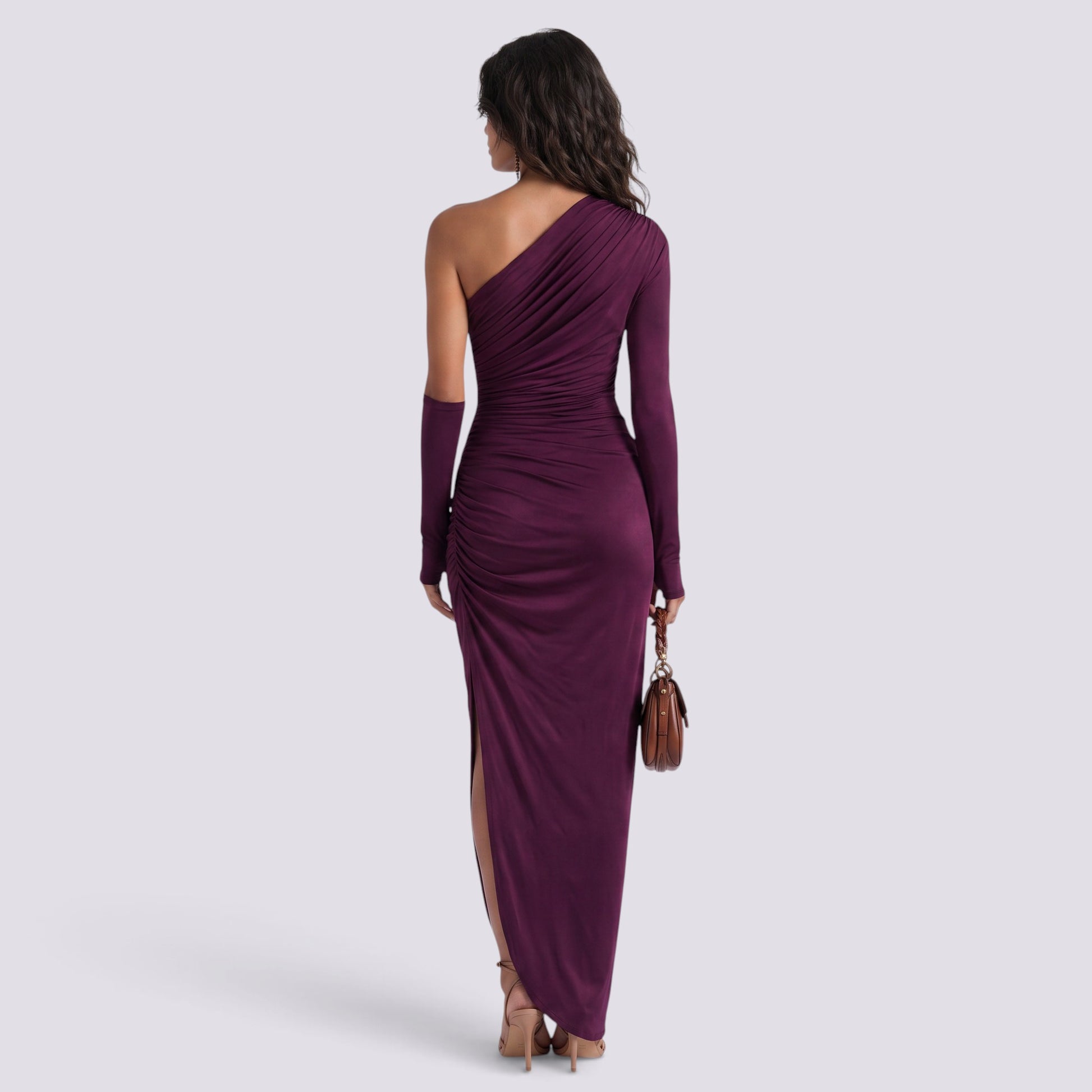 Vestido Mujer Manga Larga Plisado
