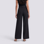 Pantalón Sastre Mujer Cintura Alta - Negro - Espalda