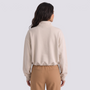 Sudadera Crop Cuello Alto Mujer - Albaricoque - Espalda
