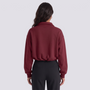 Sudadera Crop Cuello Alto Mujer - Burdeos - Espalda