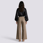 Pantalón Acampanado Mujer Cintura Alta - Caqui - Espalda