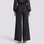 Pantalón Acampanado Mujer Cintura Alta - Negro - Espalda